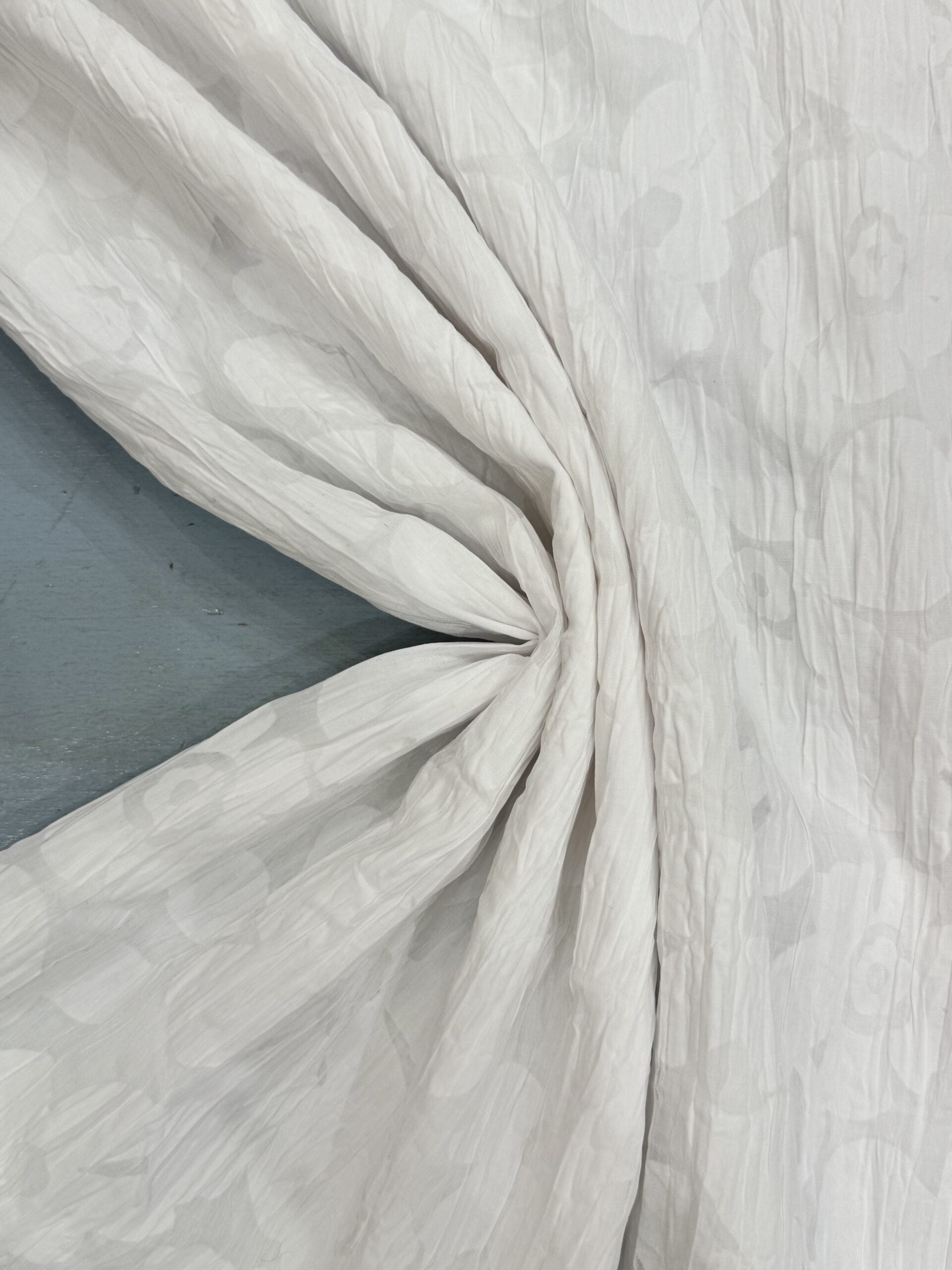 White Crinkle Cotton Blend