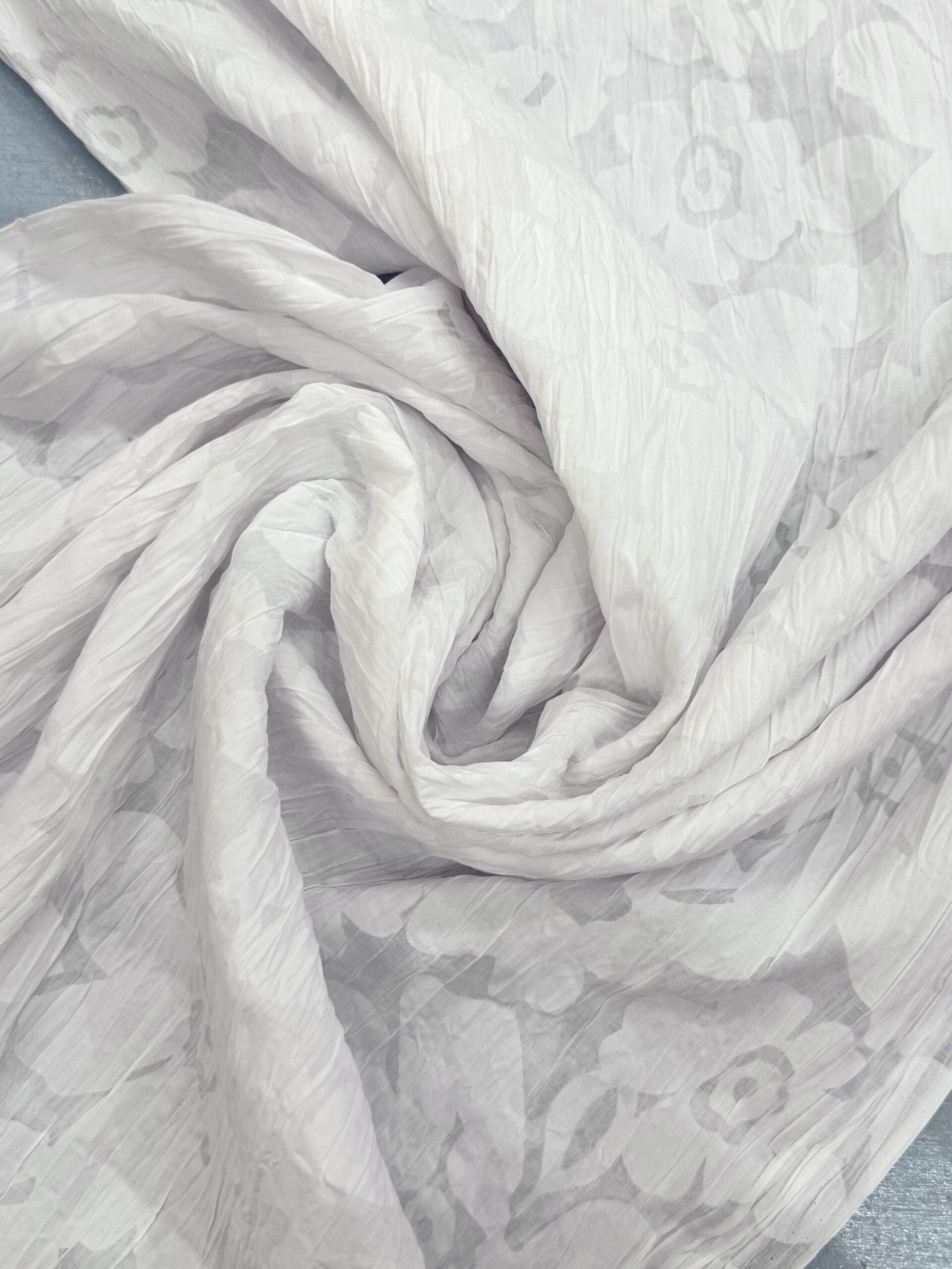 White Crinkle Cotton Blend