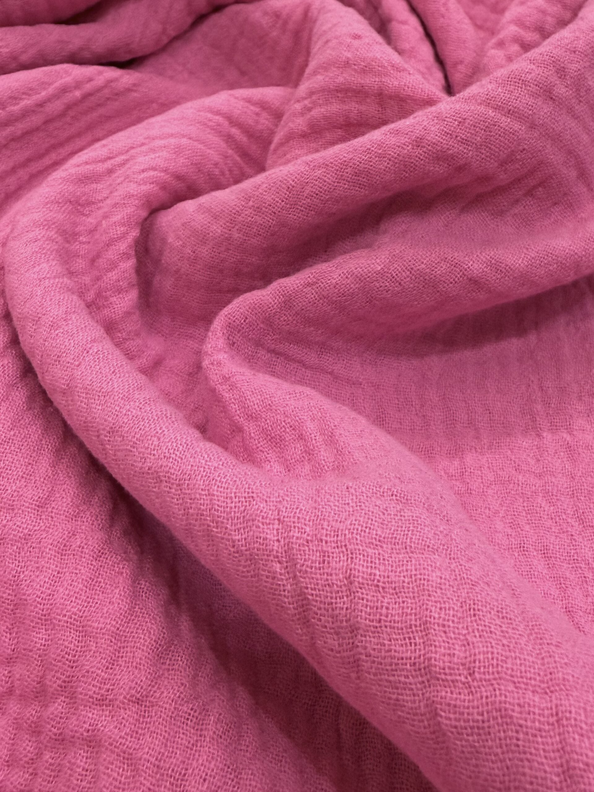 Cerise Pink Double Gauze Cotton