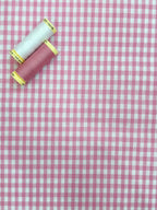 Yarn Dyed Gingham Check - Pink And White - 70cm Remnant