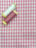 Yarn Dyed Gingham Check - Pink And White - 70cm Remnant