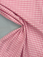 Yarn Dyed Gingham Check - Pink And White - 70cm Remnant