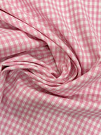 Yarn Dyed Gingham Check - Pink And White - 70cm Remnant
