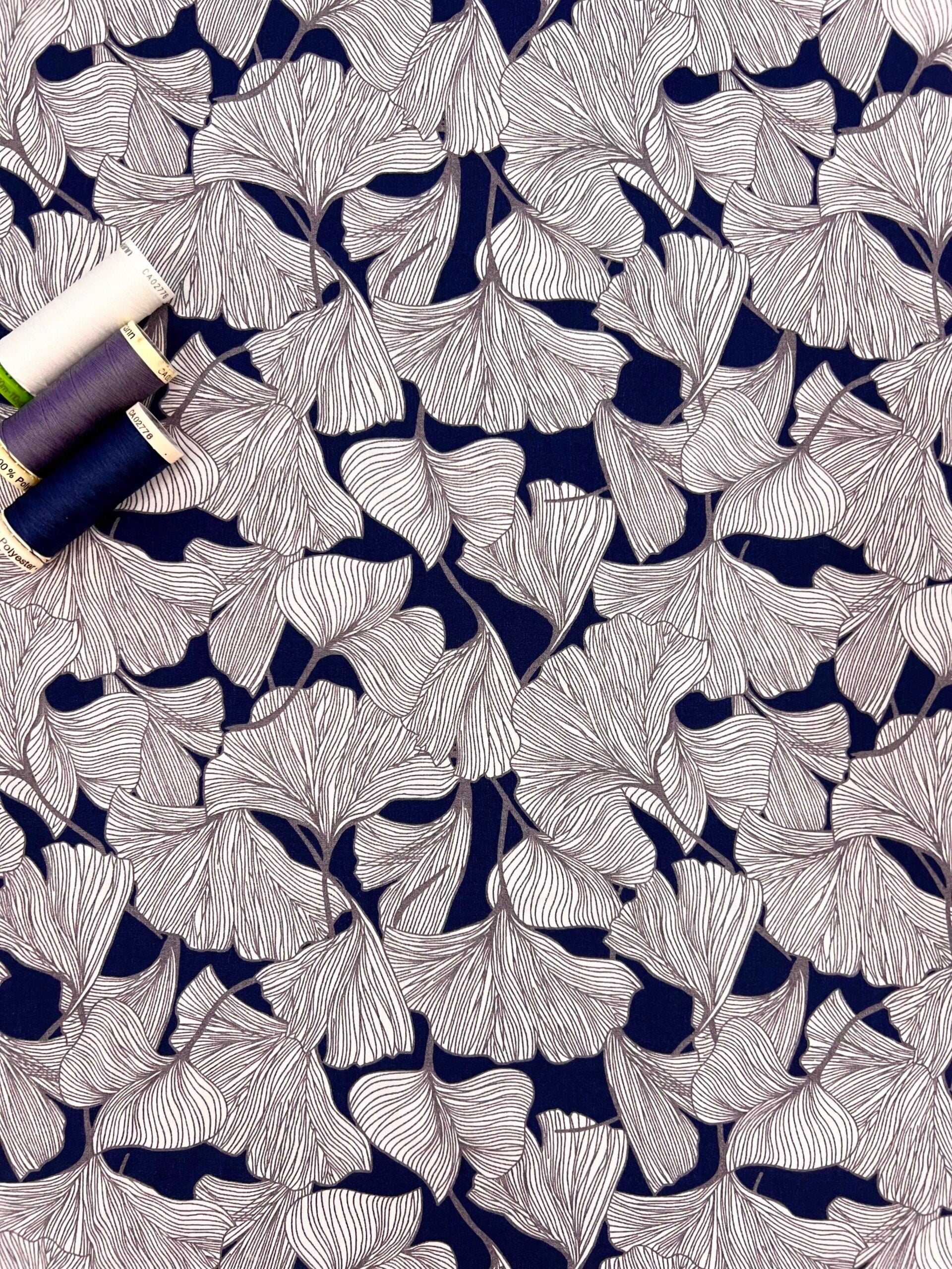 Ginkgo Viscose Navy