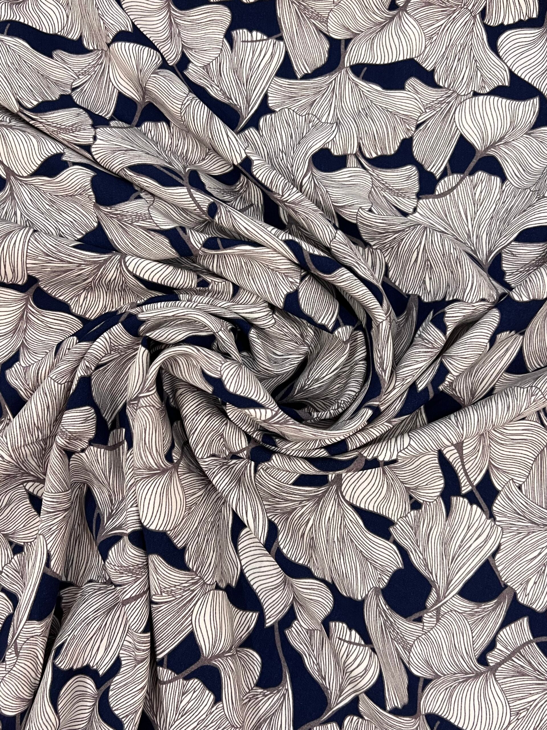 Ginkgo Viscose Navy