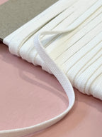 White Cotton Tubular Drawstring Tape 8mm