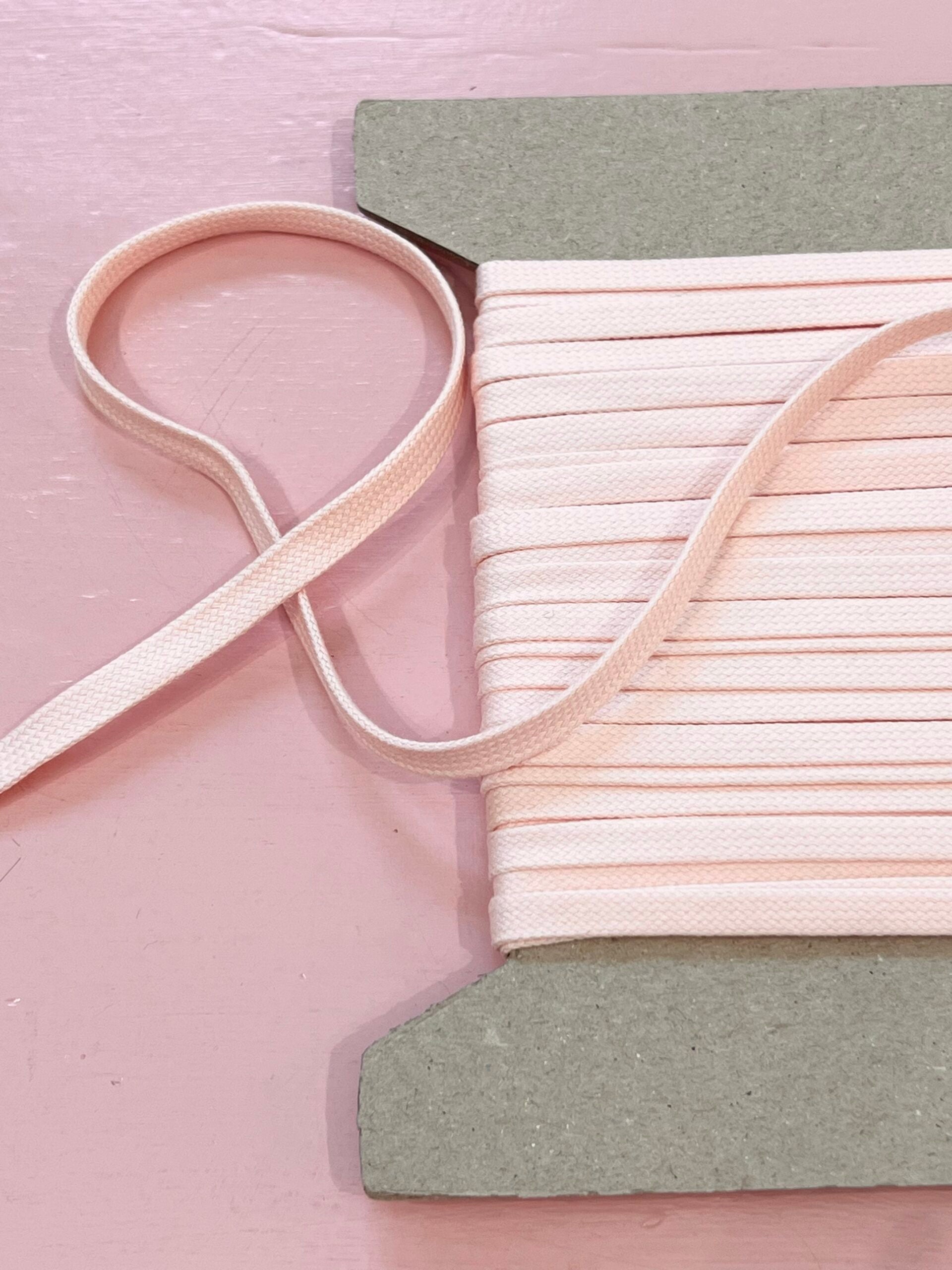 Soft Pink Cotton Tubular Drawstring Tape 8mm