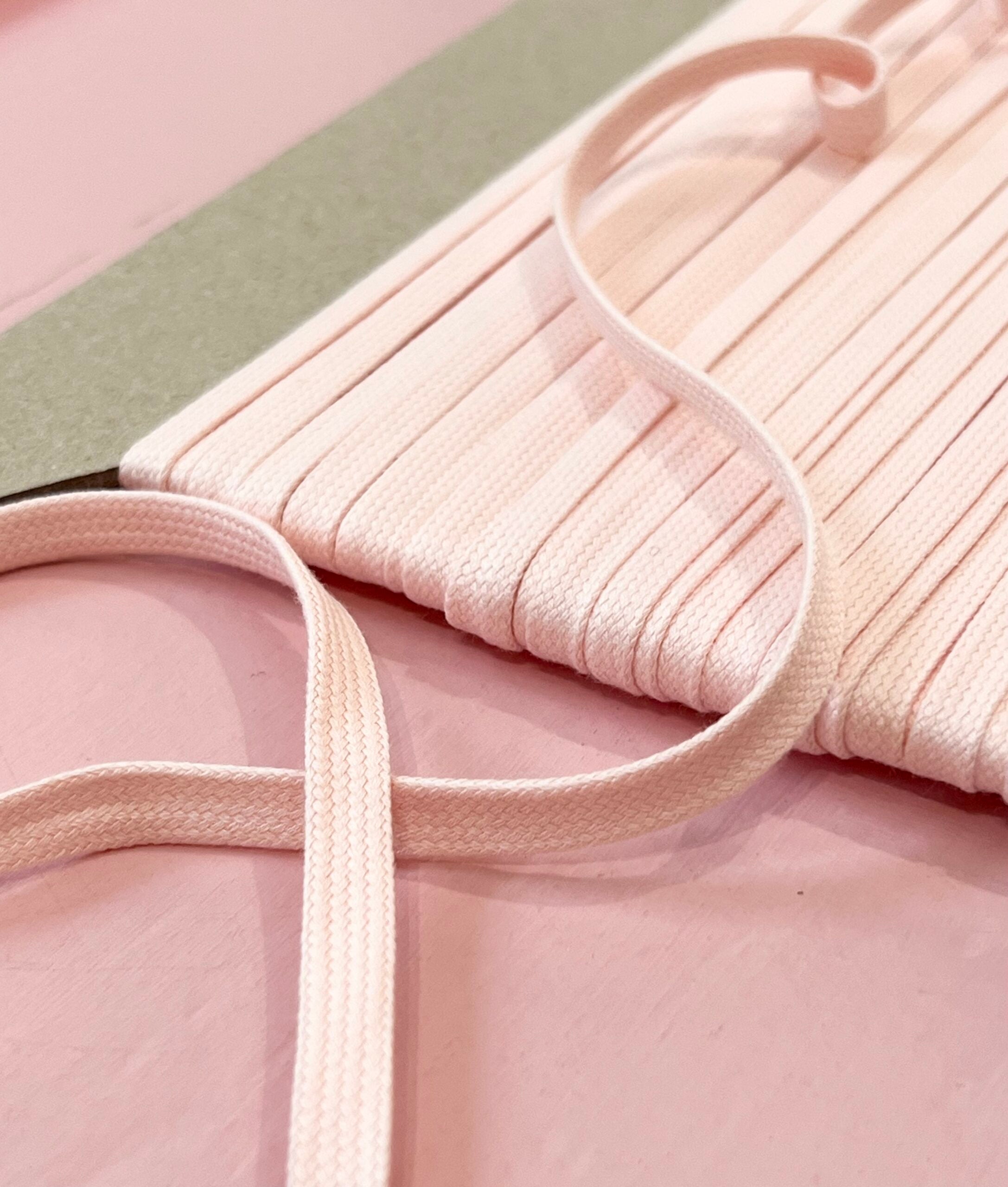 Soft Pink Cotton Tubular Drawstring Tape 8mm