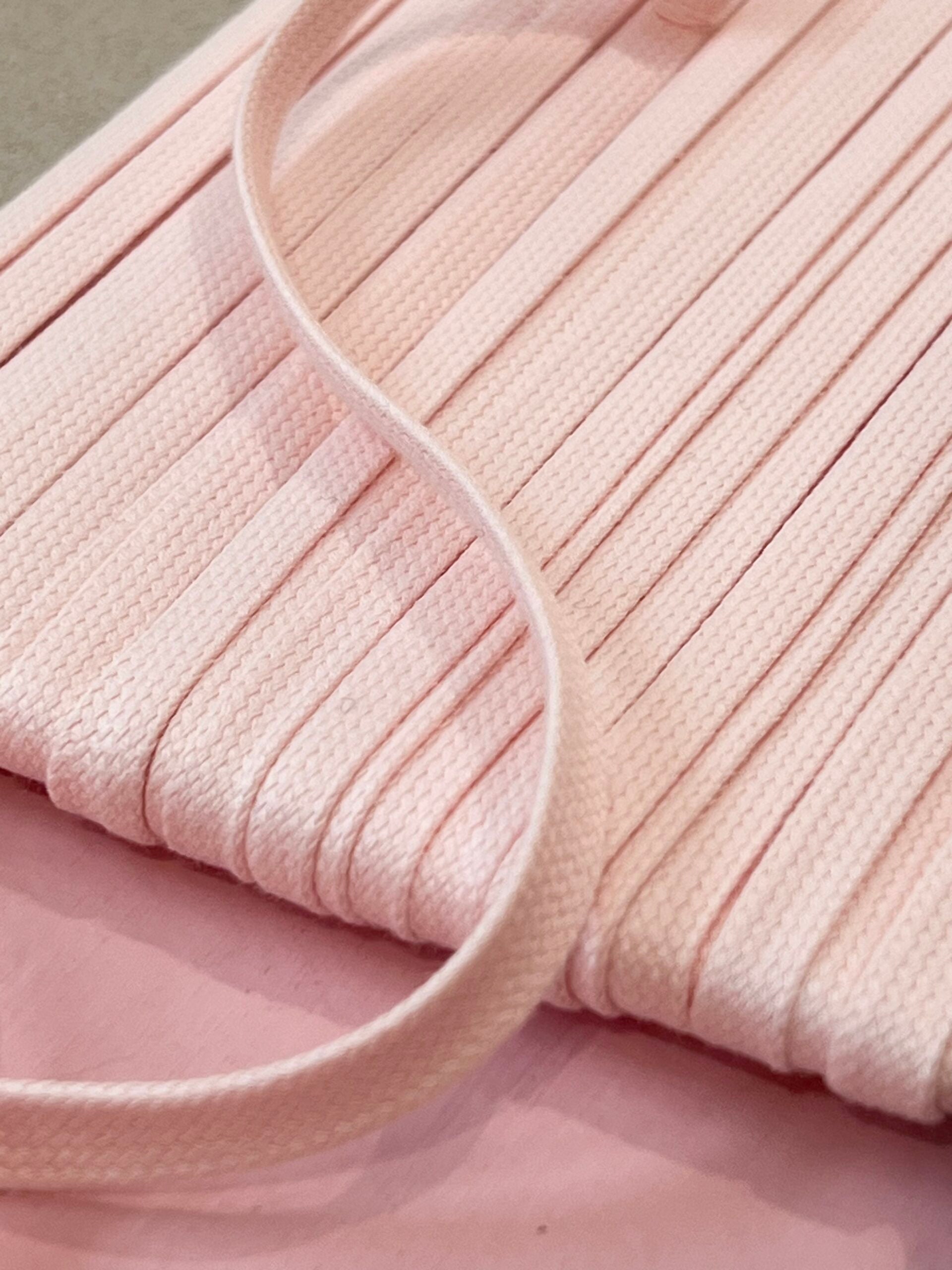 Soft Pink Cotton Tubular Drawstring Tape 8mm
