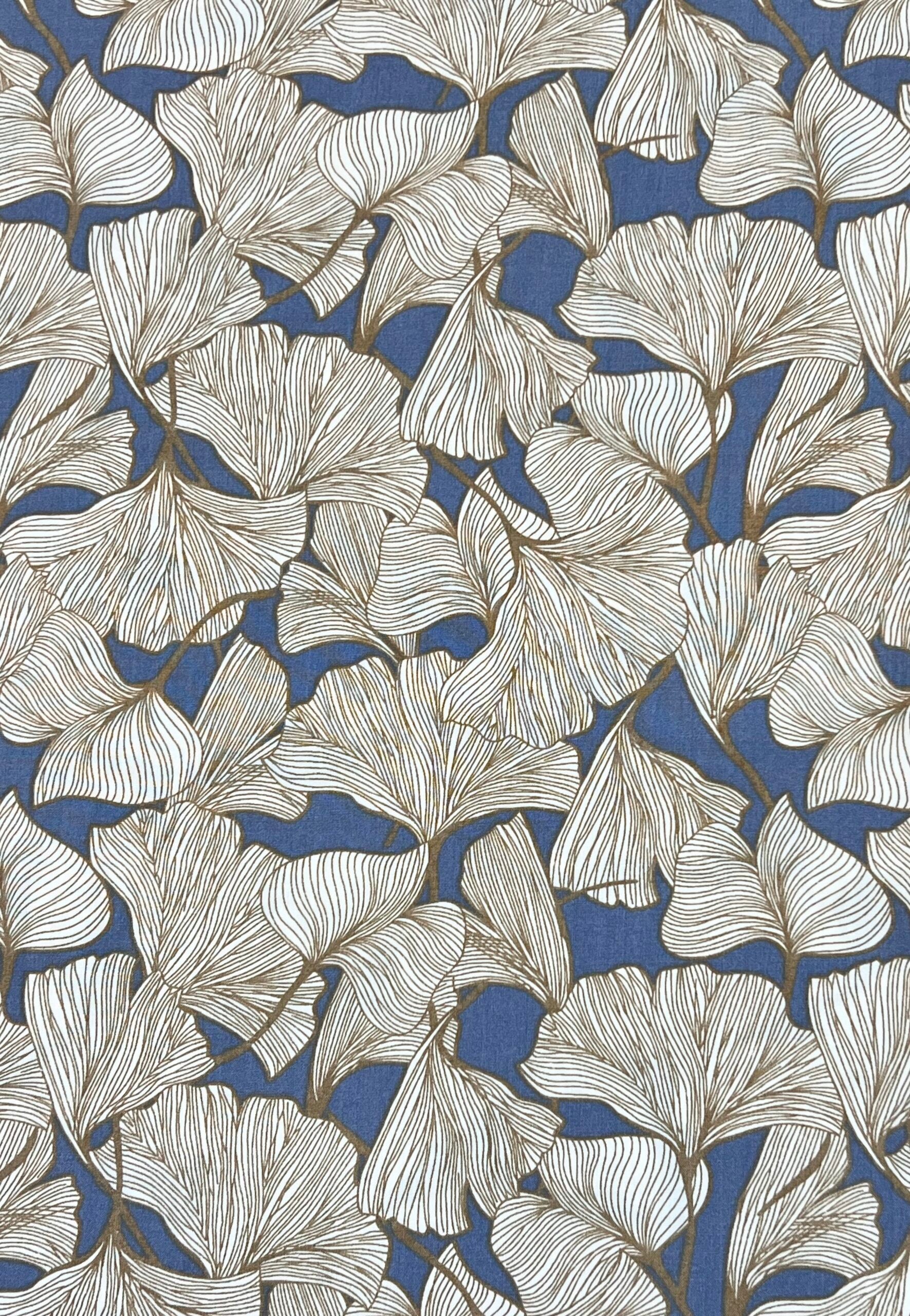 Ginkgo Viscose Wedgewood Blue 45cm Remnant