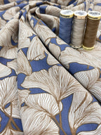 Ginkgo Viscose Wedgewood Blue 45cm Remnant