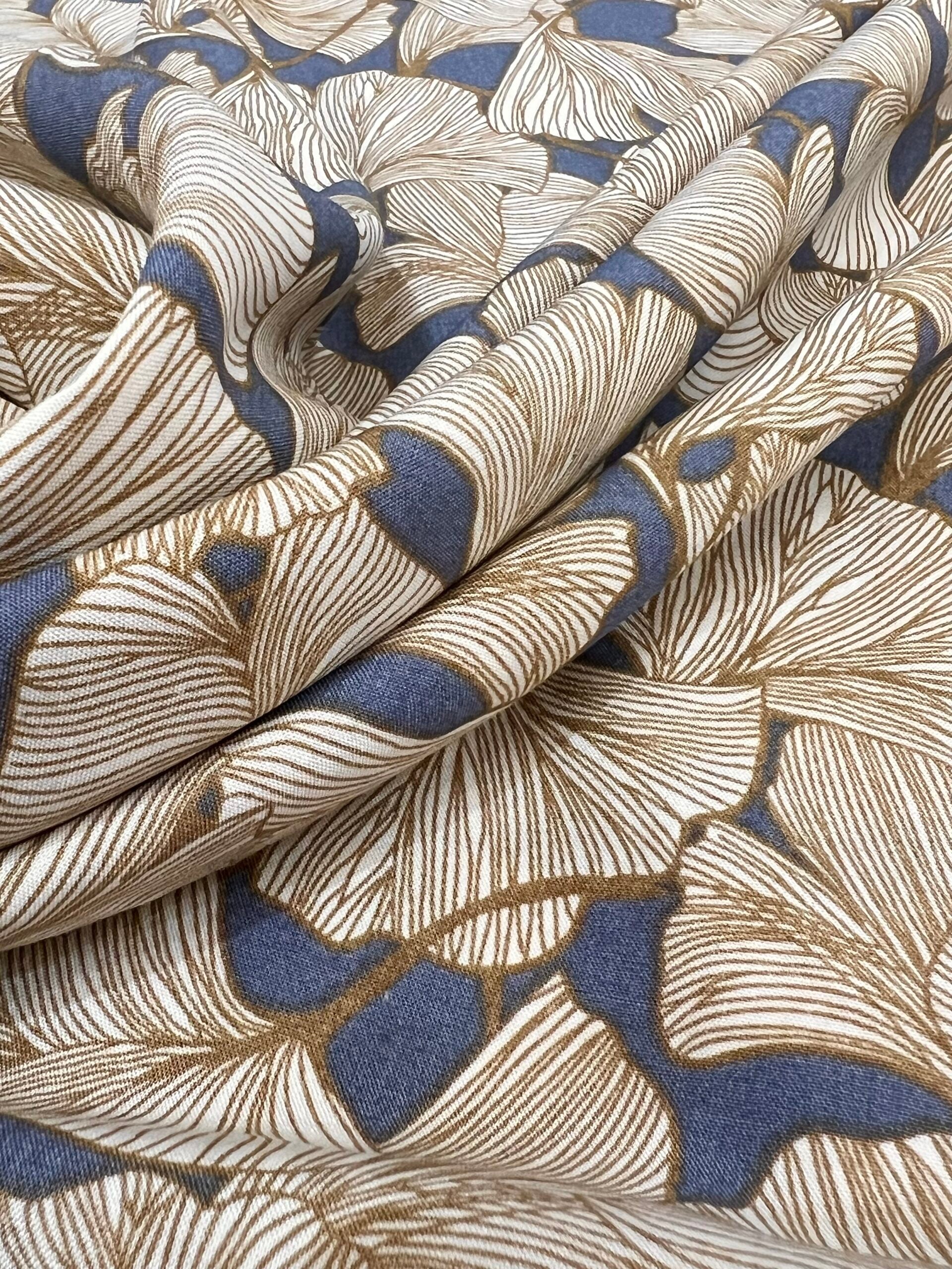 Ginkgo Viscose Wedgewood Blue 45cm Remnant