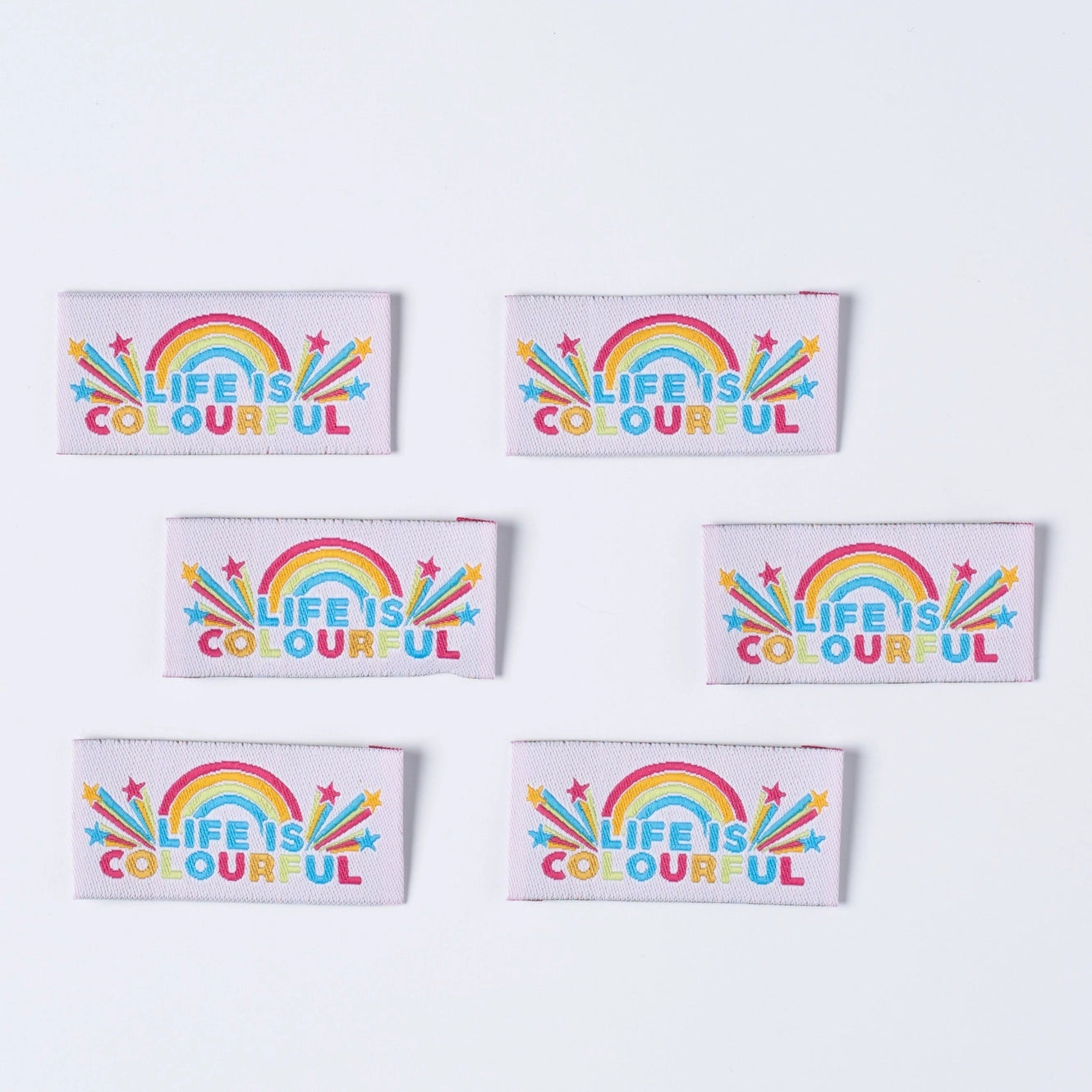Life Is Colourful Woven Labels By Little Rosy Cheeks
