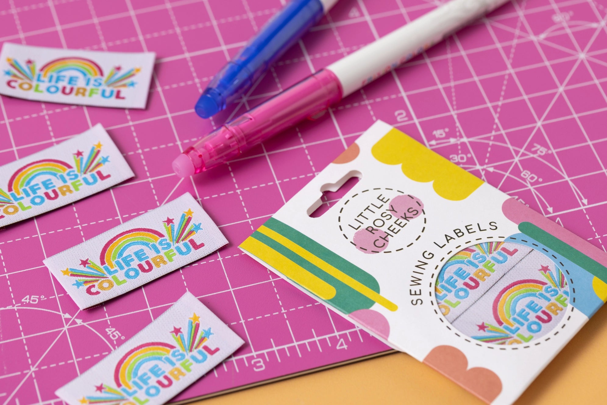 Life Is Colourful Woven Labels By Little Rosy Cheeks