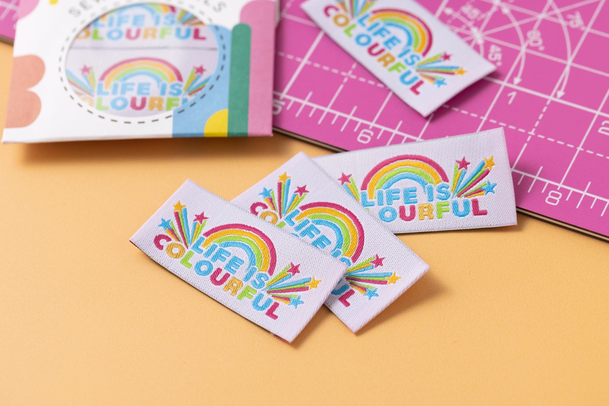 Life Is Colourful Woven Labels By Little Rosy Cheeks