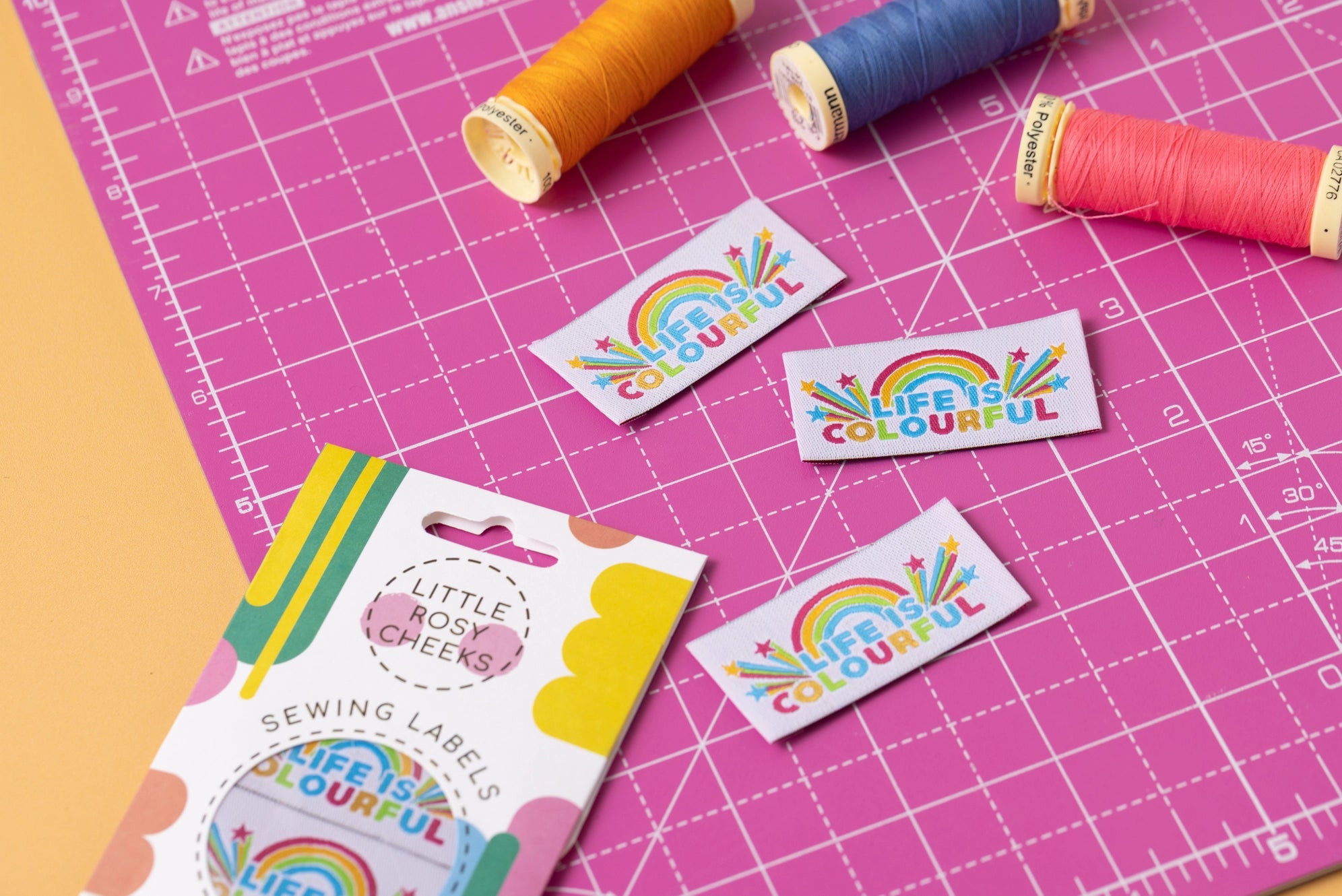 Life Is Colourful Woven Labels By Little Rosy Cheeks