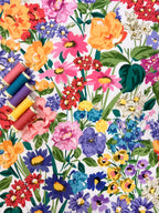 Lady McElroy Vibrant Meadow Cotton Marbelle Lawn 1.65 Metre Remnant