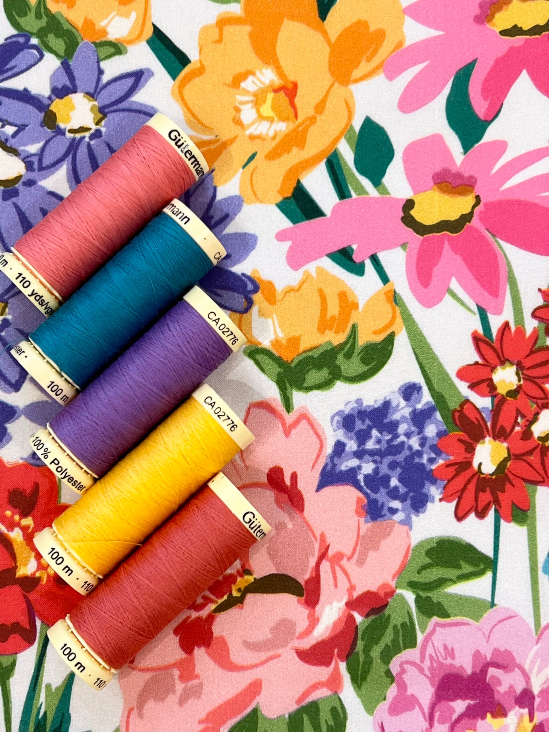 Lady McElroy Vibrant Meadow Cotton Marbelle Lawn 1.65 Metre Remnant