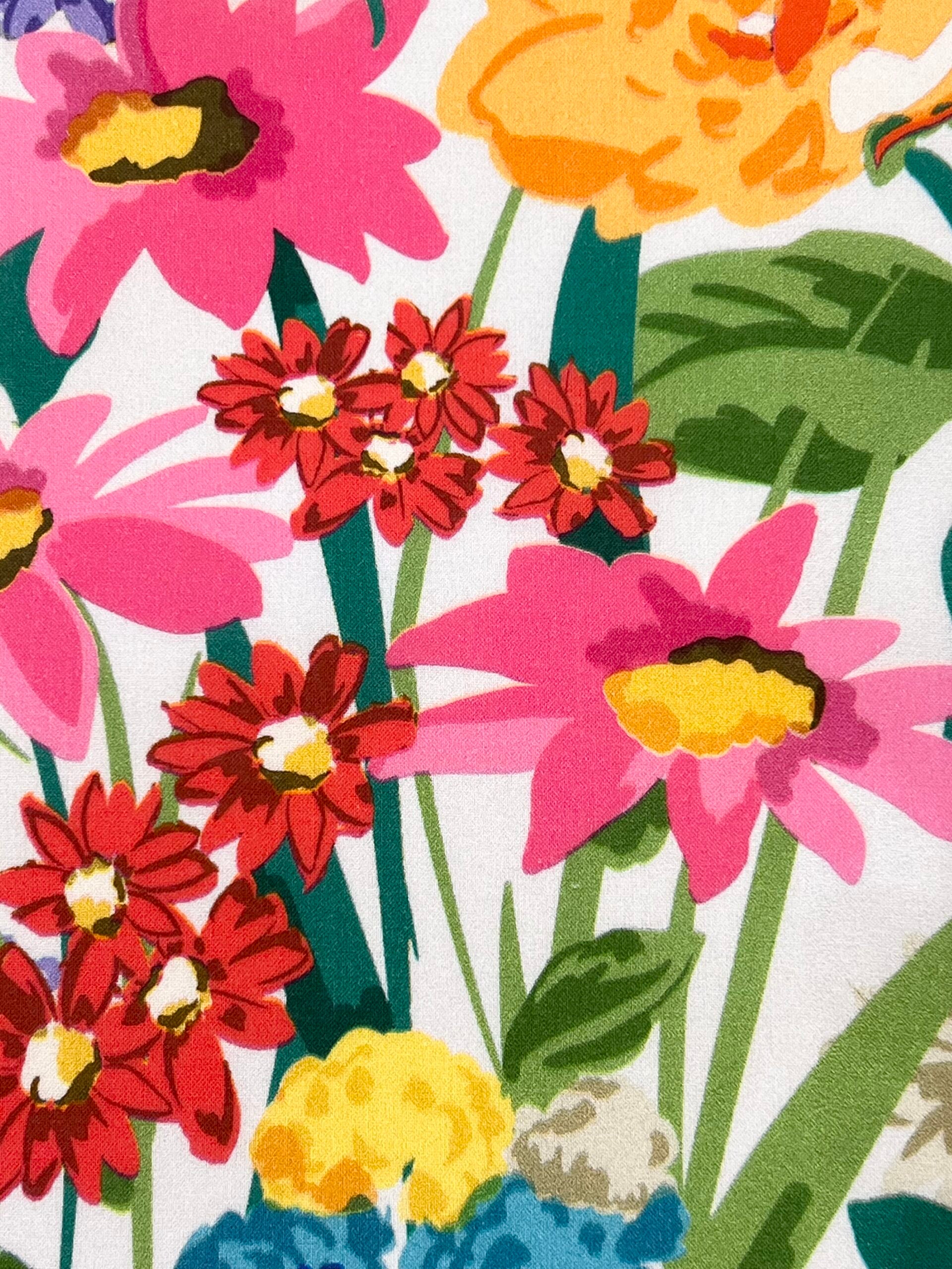 Lady McElroy Vibrant Meadow Cotton Marbelle Lawn 1.65 Metre Remnant