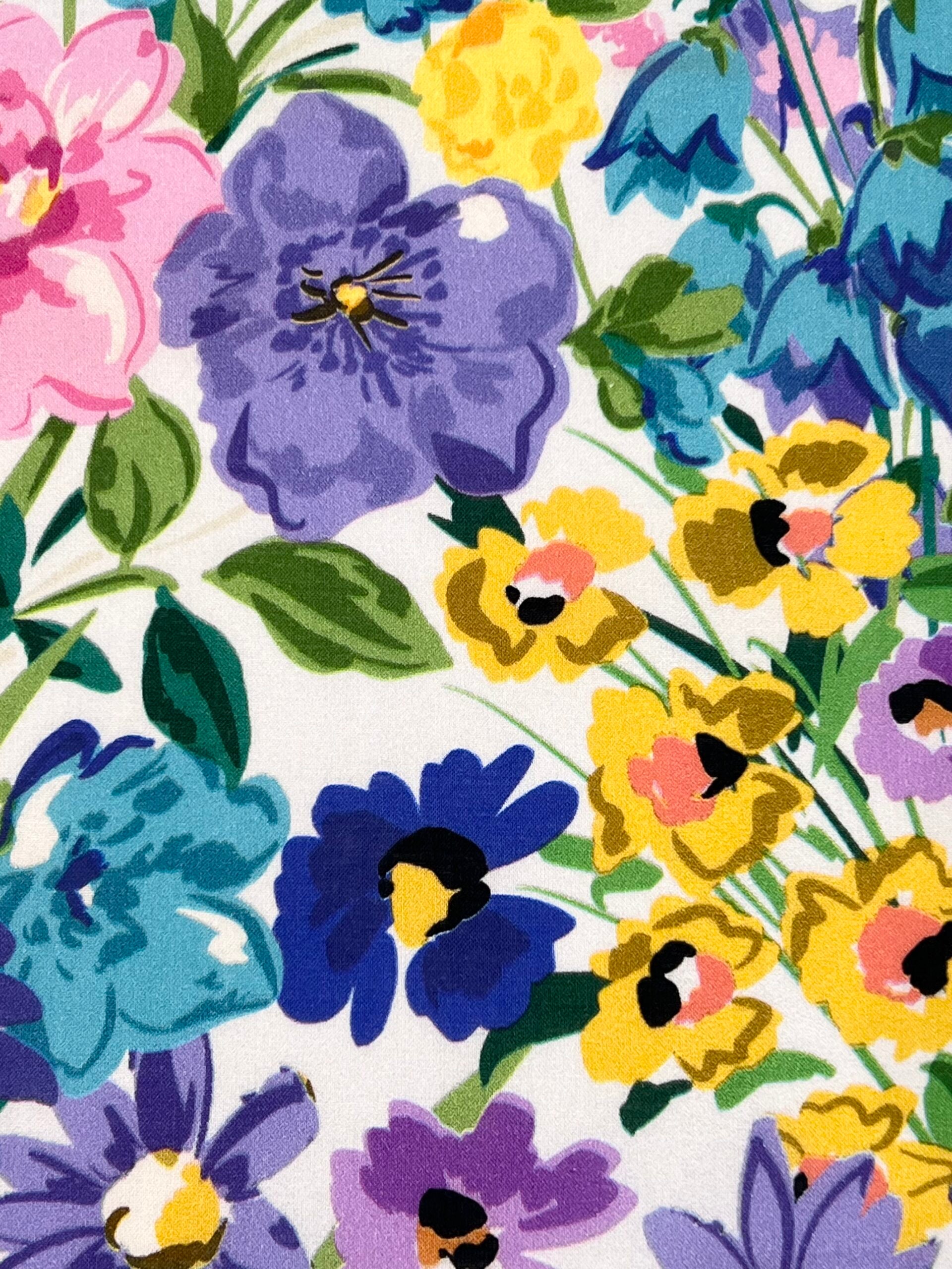 Lady McElroy Vibrant Meadow Cotton Marbelle Lawn 1.65 Metre Remnant