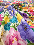 Lady McElroy Vibrant Meadow Cotton Marbelle Lawn 1.65 Metre Remnant