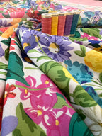 Lady McElroy Vibrant Meadow Cotton Marbelle Lawn 1.65 Metre Remnant