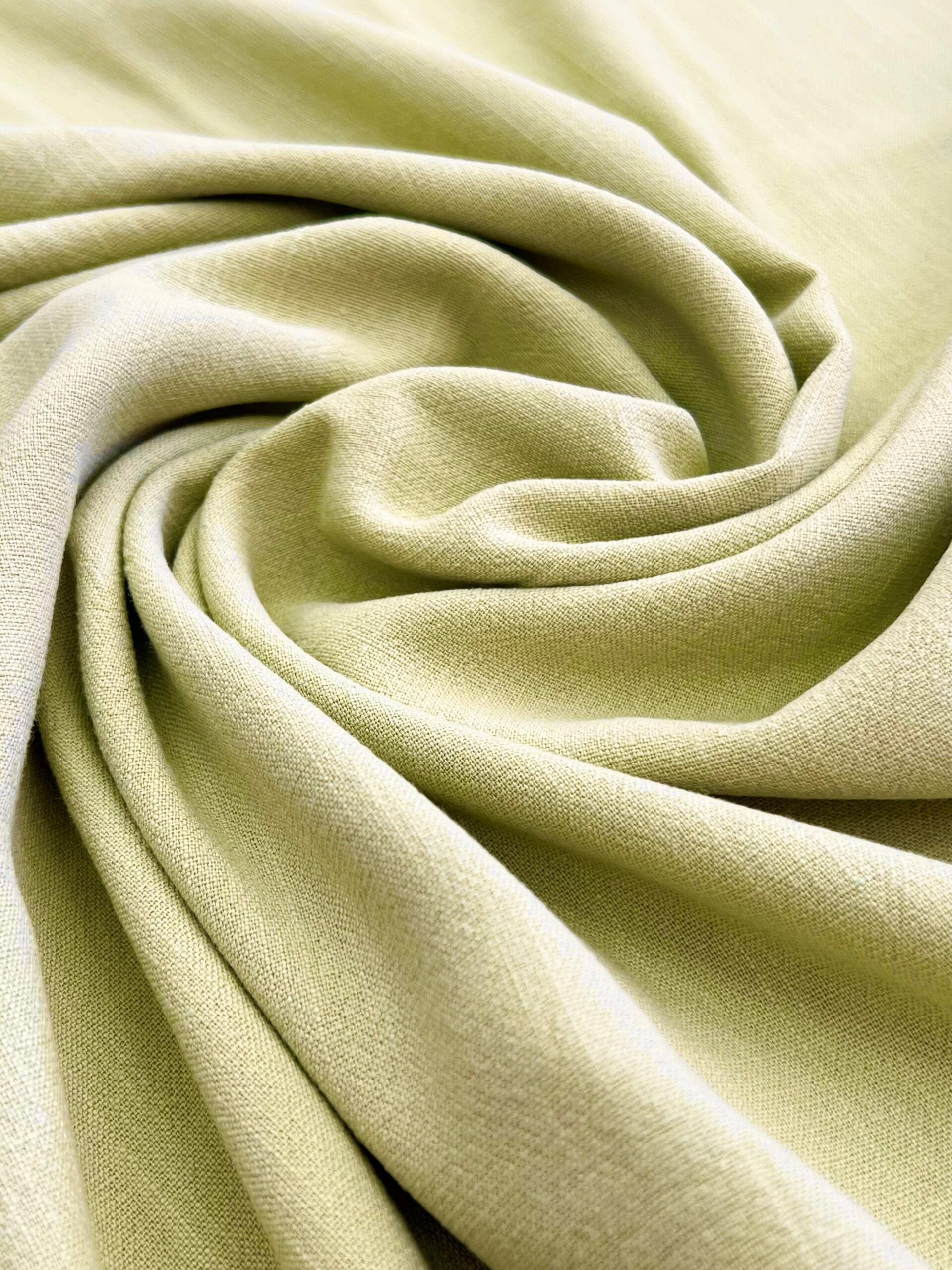 Apple Green Viscose Linen Blend