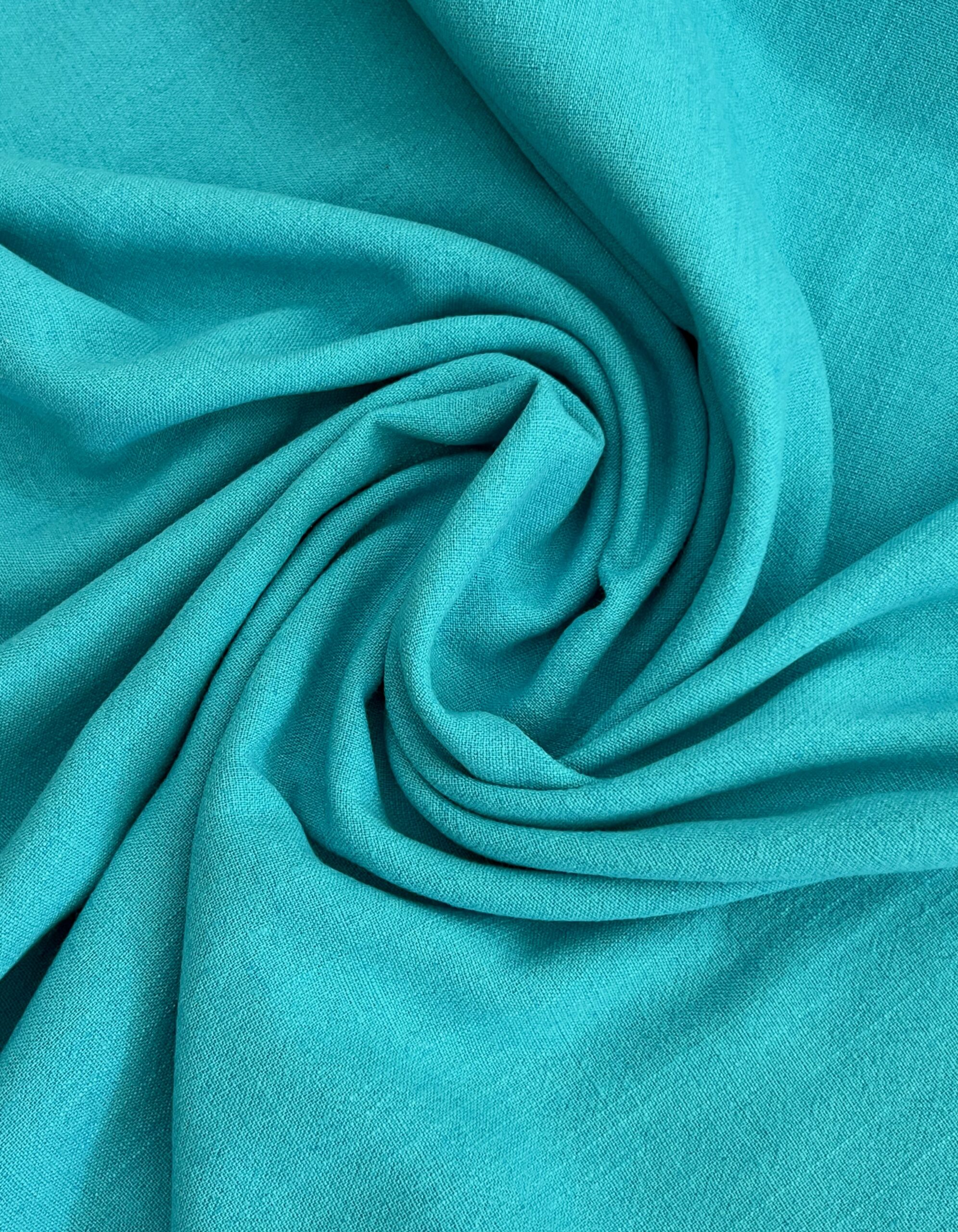 Turquoise Viscose Linen Blend