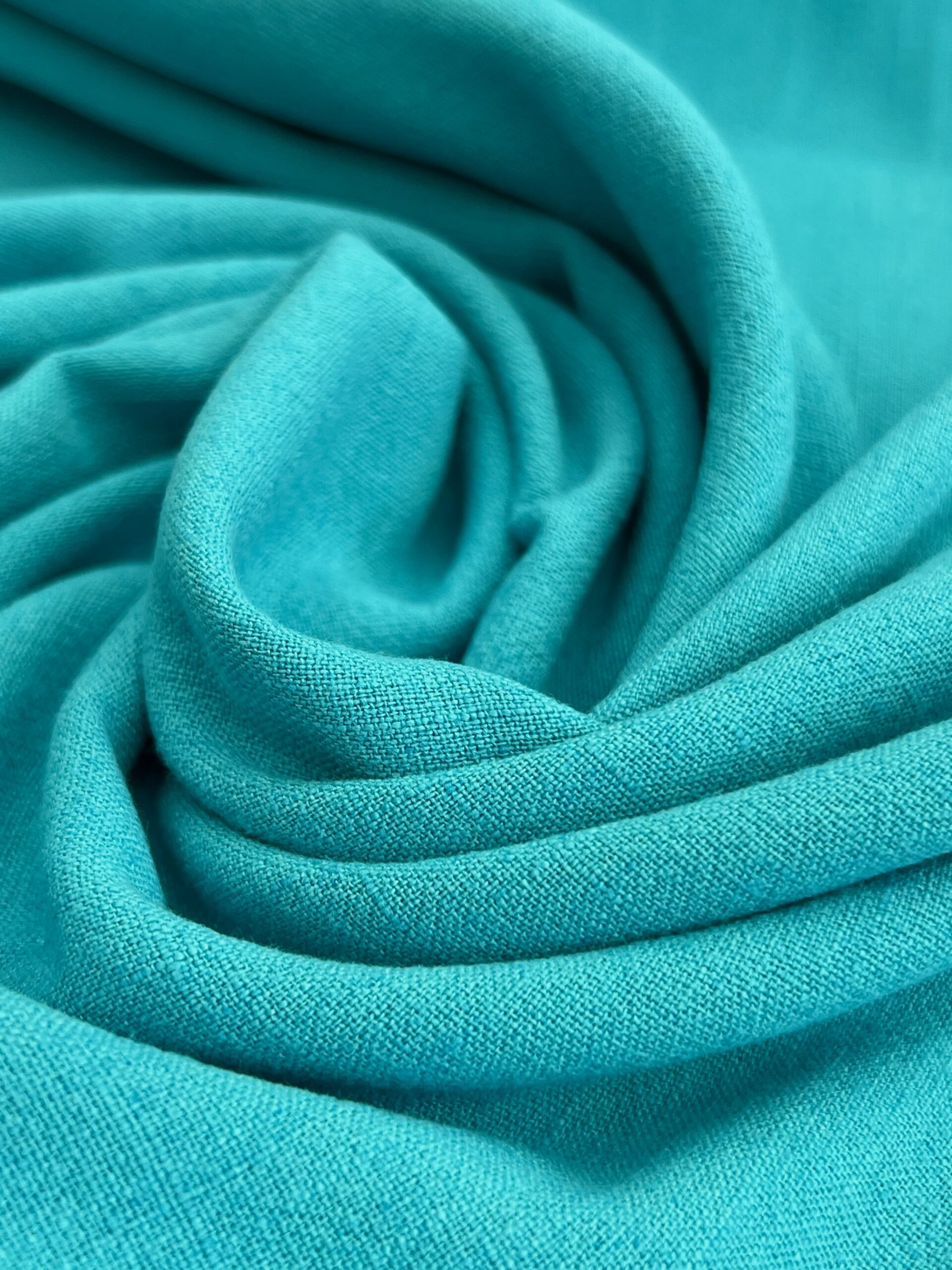 Turquoise Viscose Linen Blend