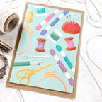 “Needlecrafts” Apple Blank Greeting Card