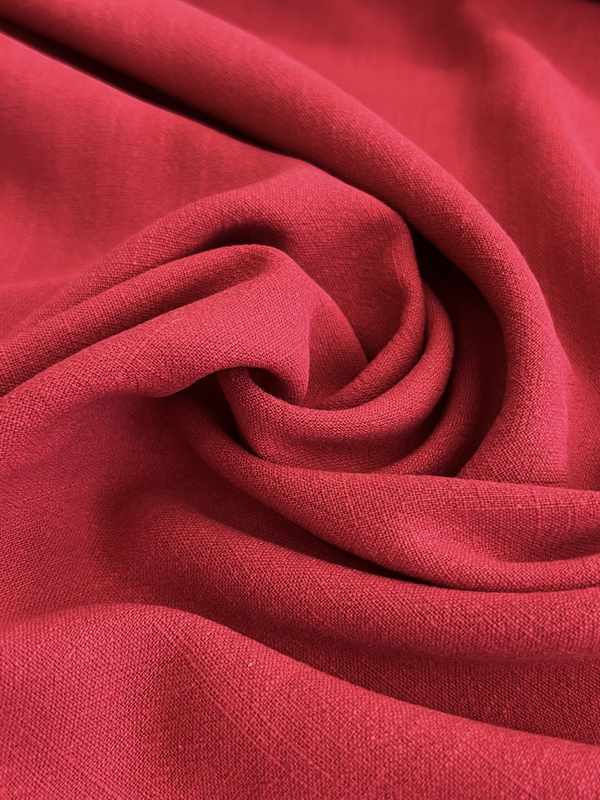 Cardinal Red Viscose Linen Blend
