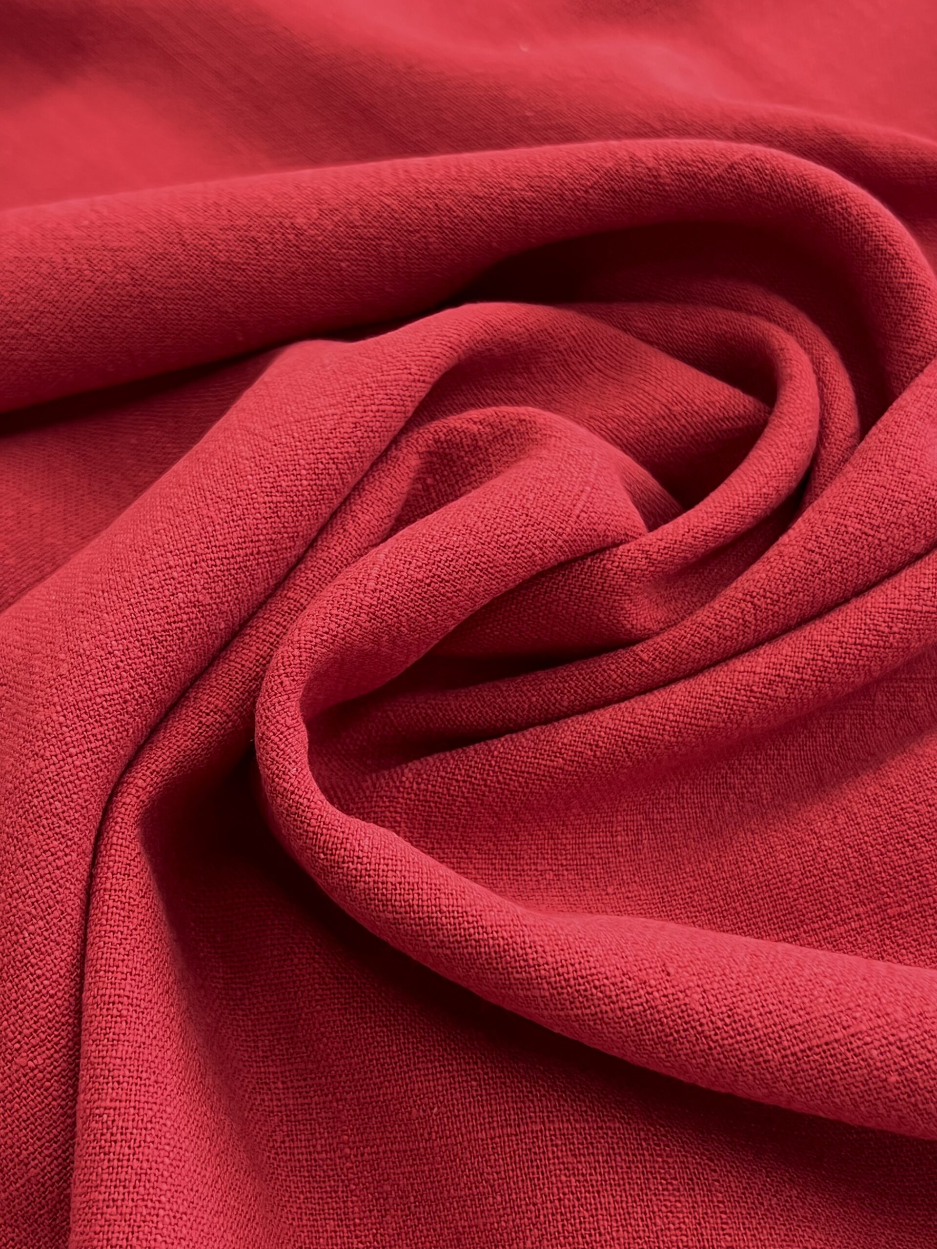 Cardinal Red Viscose Linen Blend