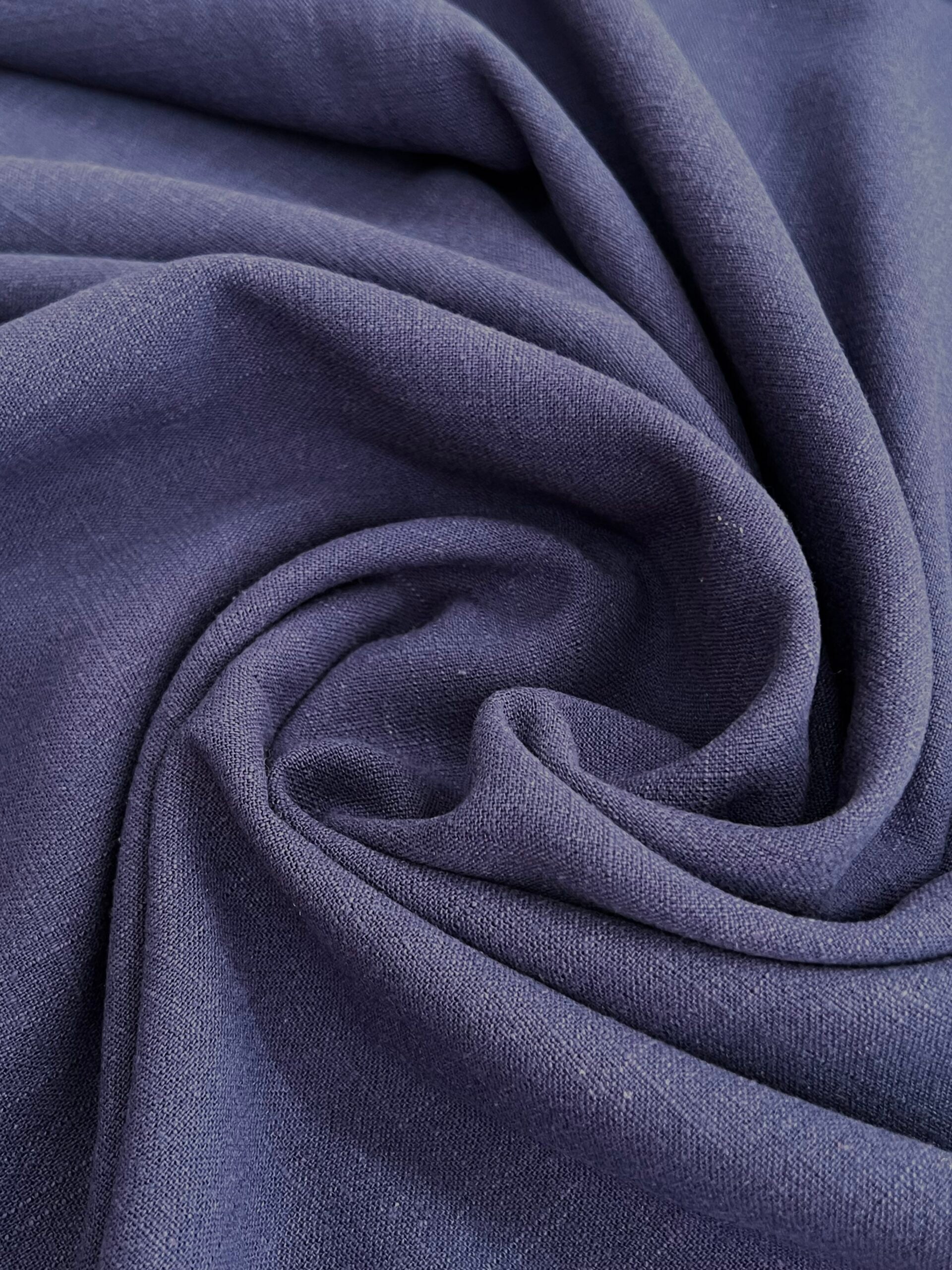 French Navy Viscose Linen Blend