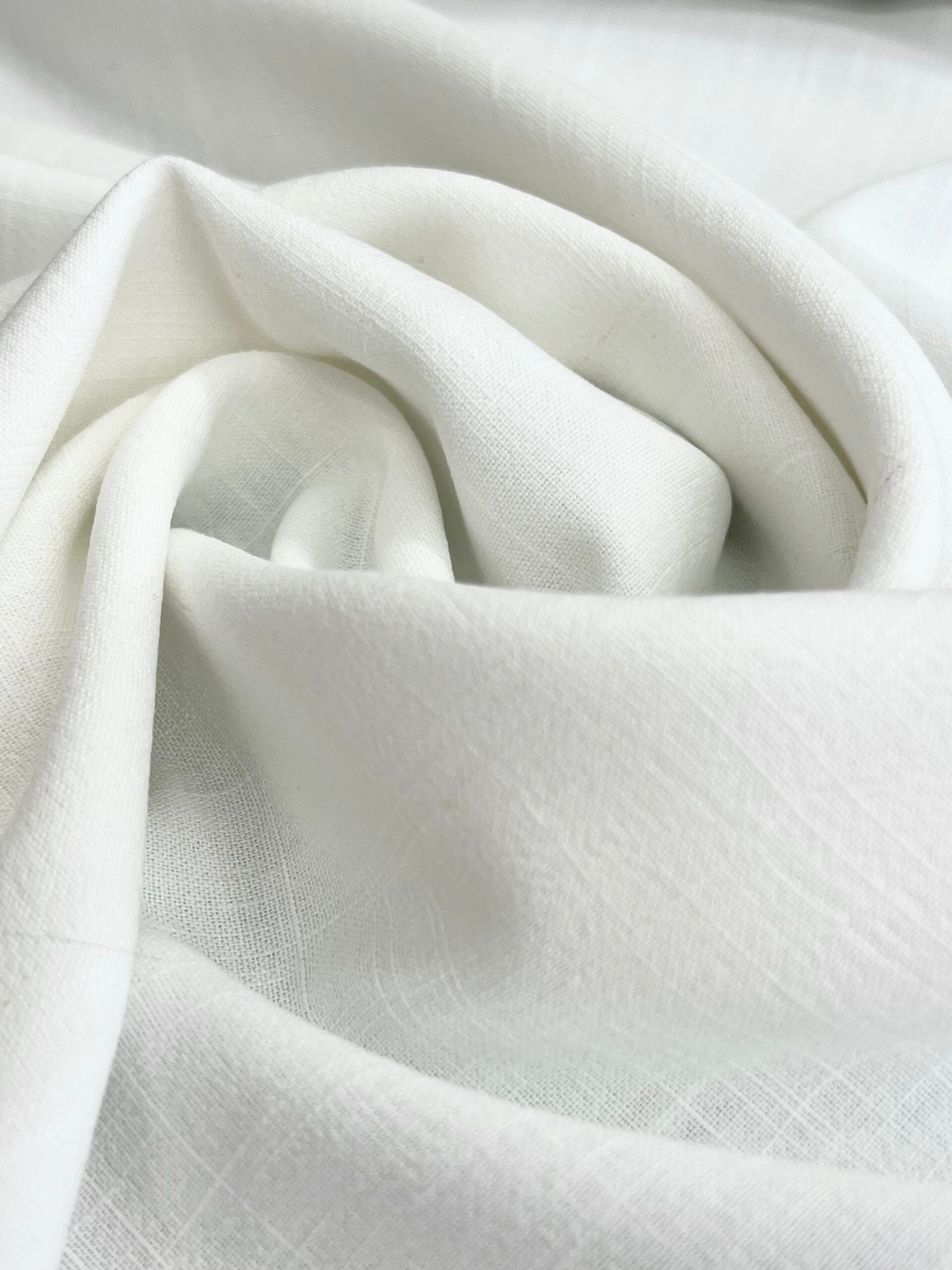 White Viscose Linen Blend