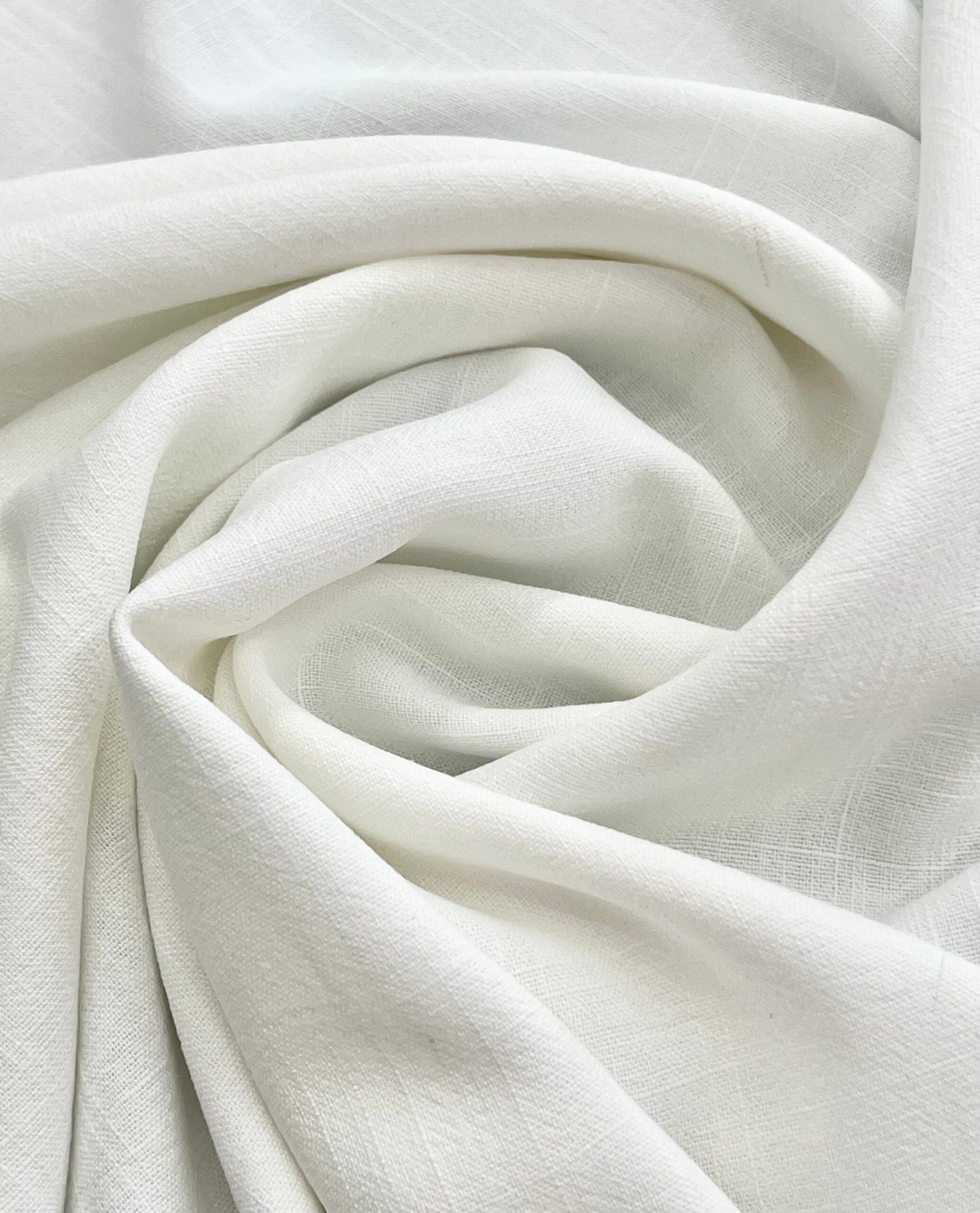 White Viscose Linen Blend
