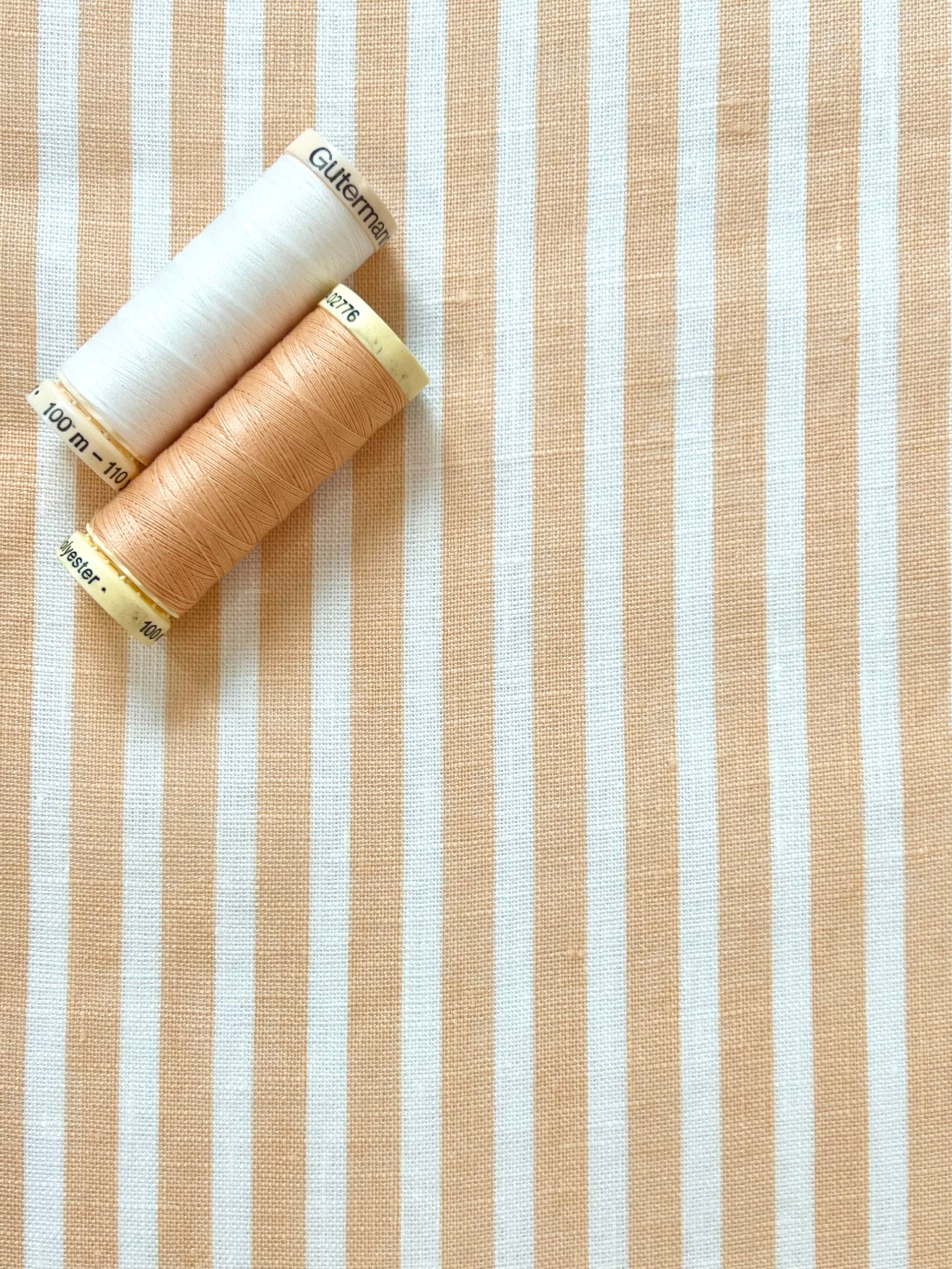Custard Stripe Linen 1.53 Metre Remnant