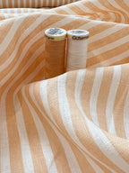 Custard Stripe Linen 1.53 Metre Remnant