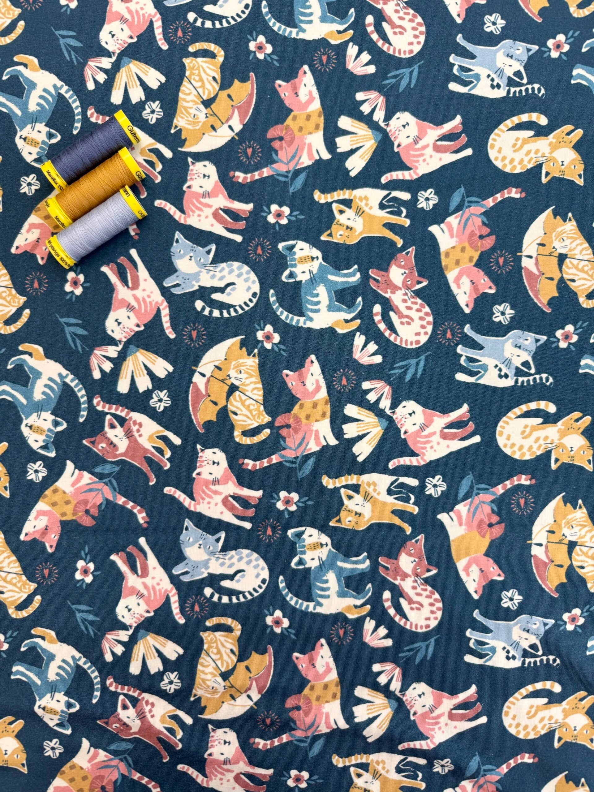 Cats Cotton Jersey By Stof Of Denmark 38 cm Remnant