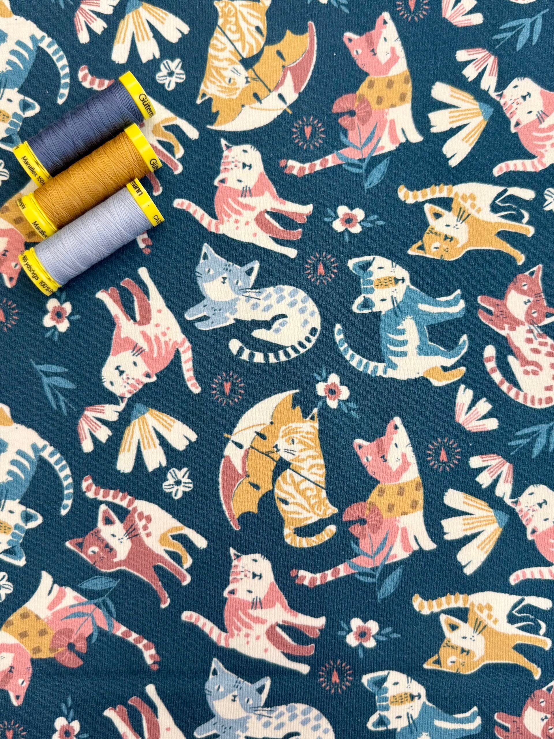 Cats Cotton Jersey By Stof Of Denmark 38 cm Remnant