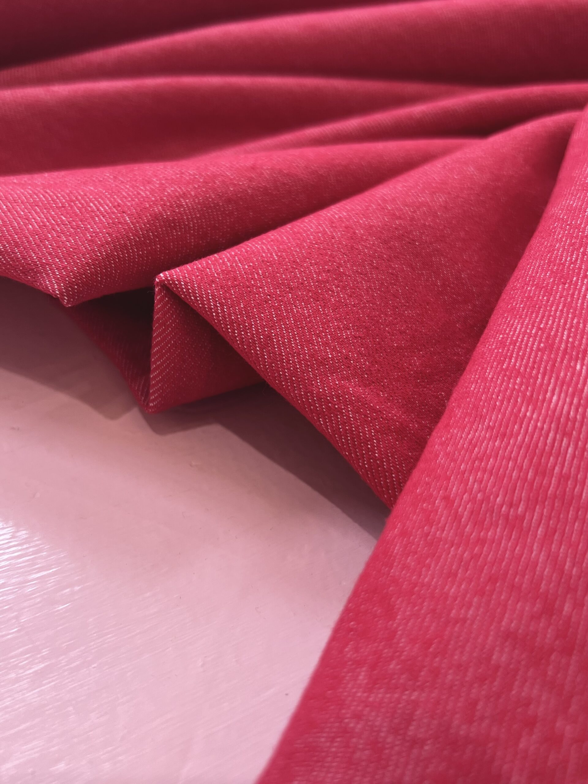 Washed Stretch Denim Red