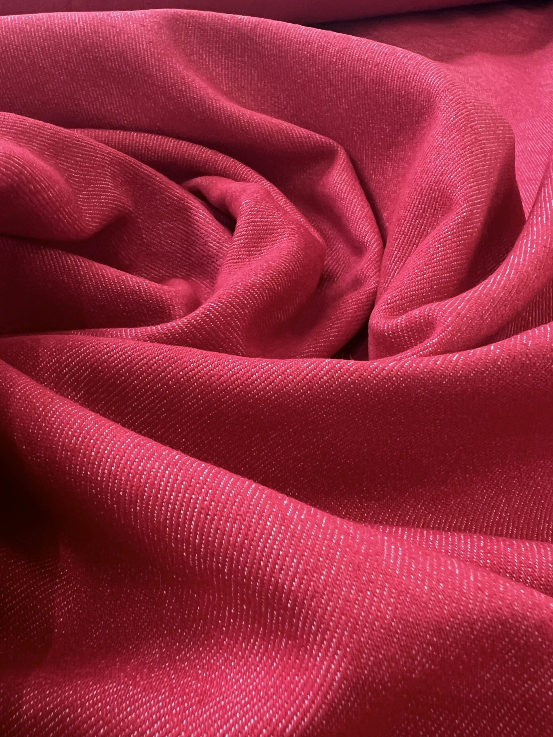 Washed Stretch Denim Red