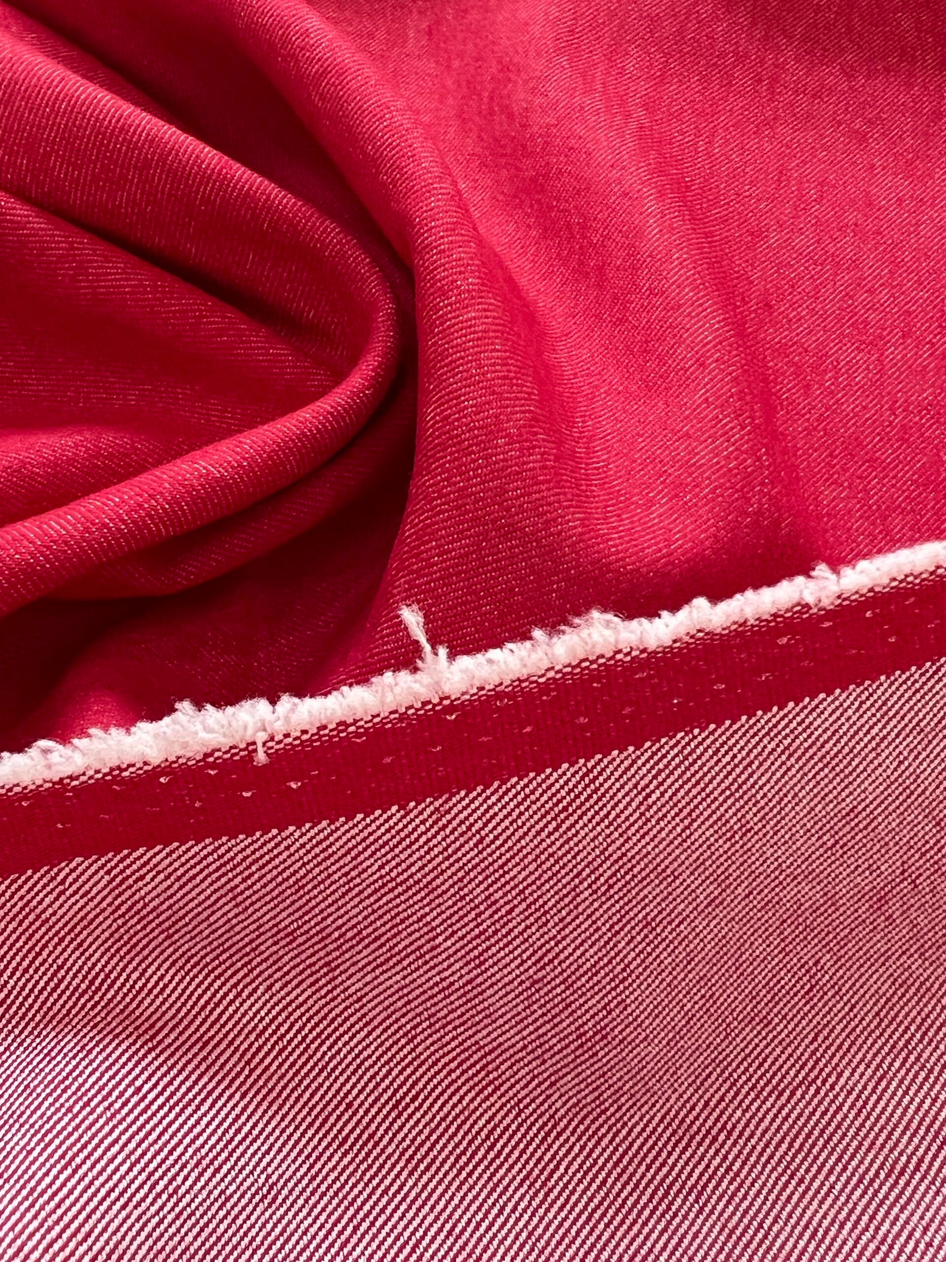 Washed Stretch Denim Red