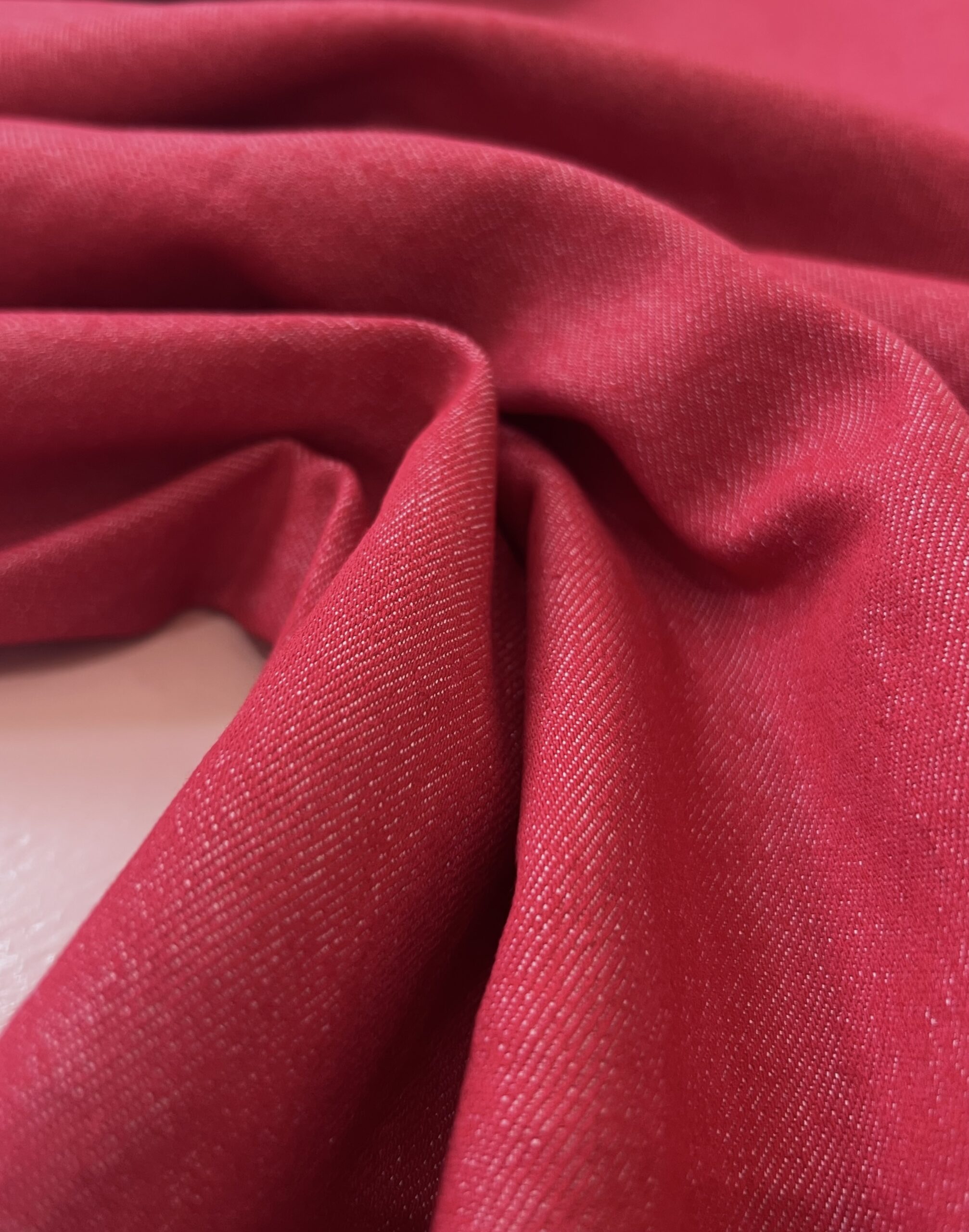 Washed Stretch Denim Red