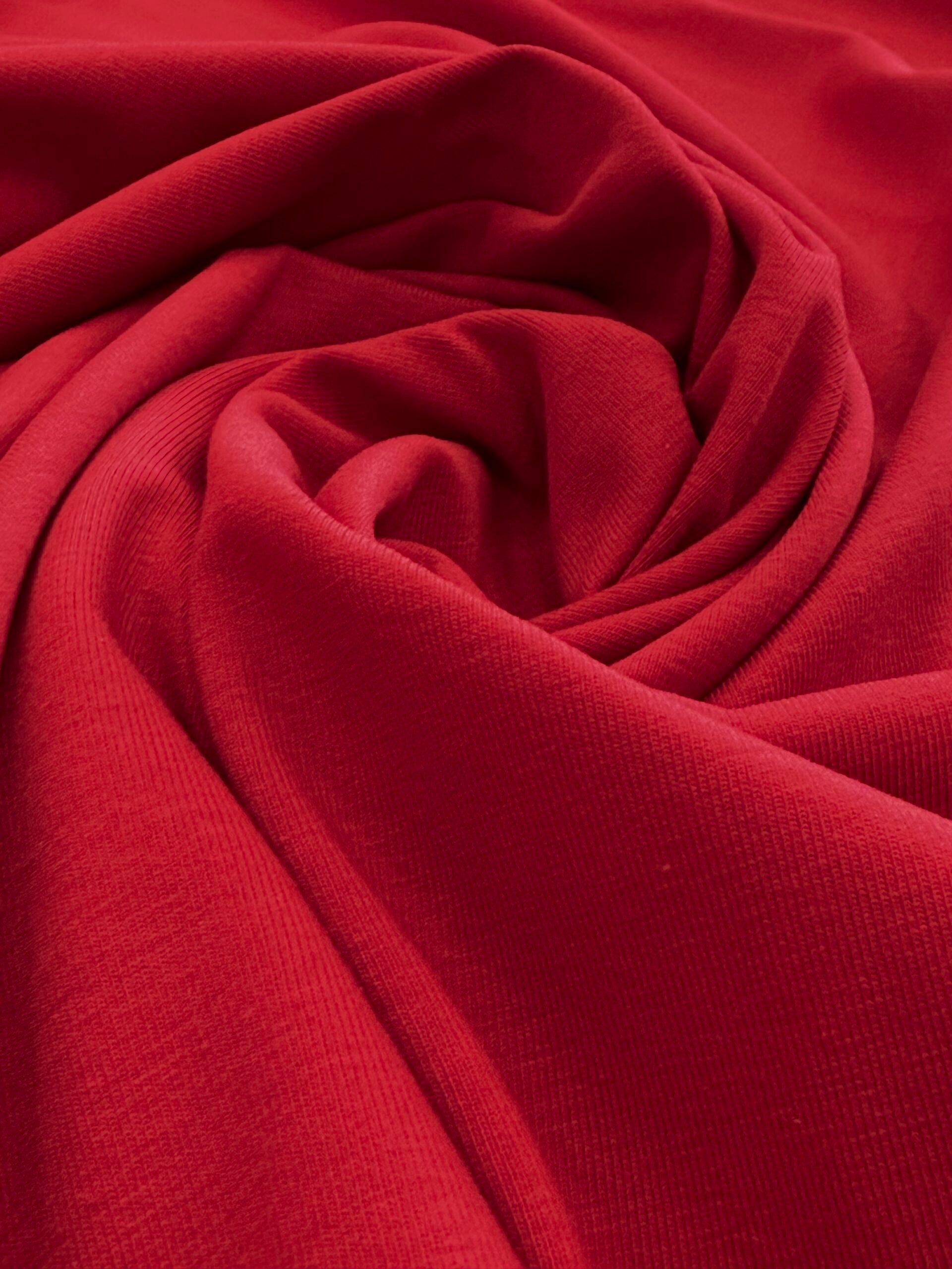 Ruby Red Cotton Jersey By Stof Fabric Of Denmark 65cm Remnant