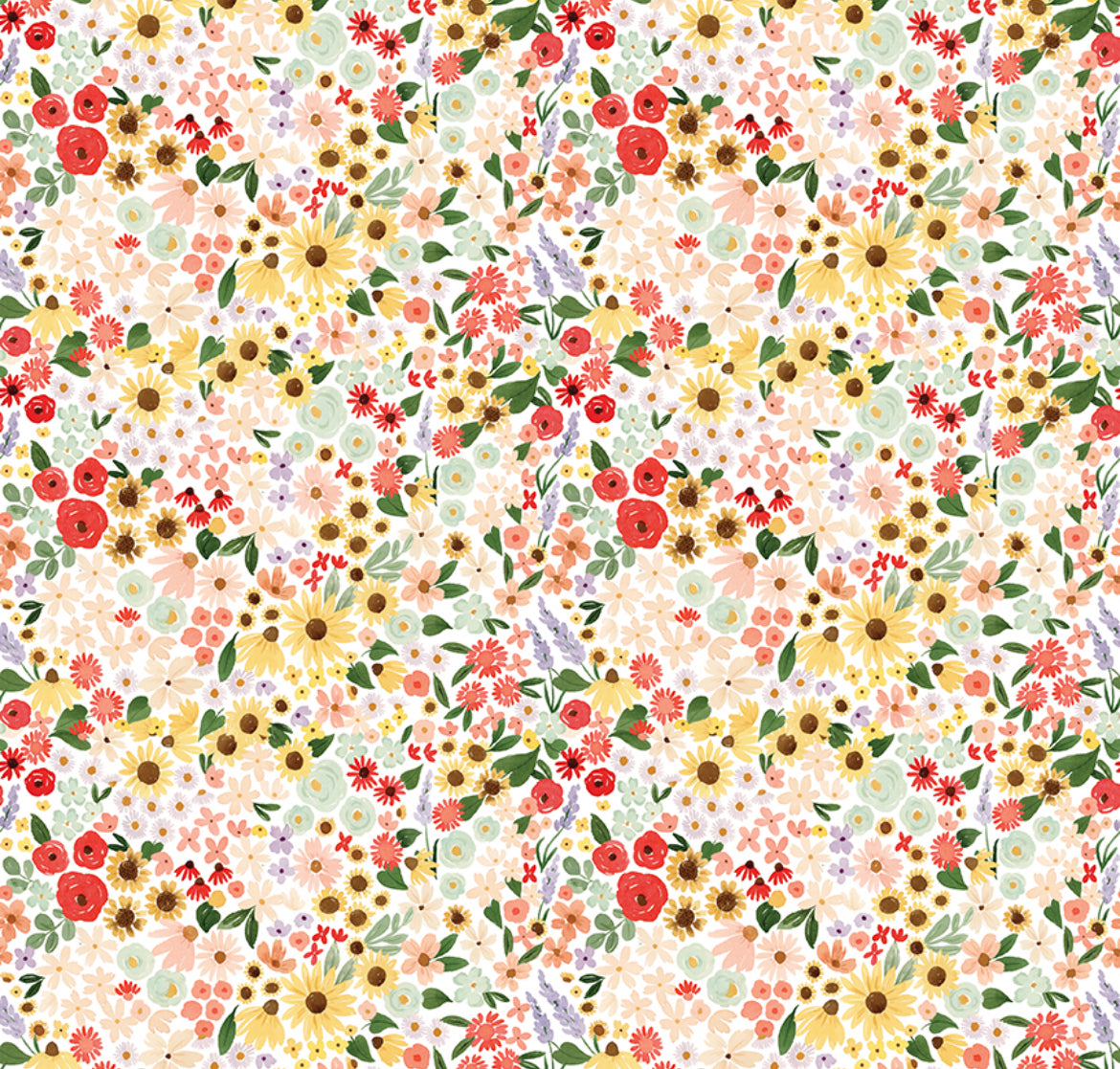 Riley Blake Homemade - Floral White Quilting Cotton