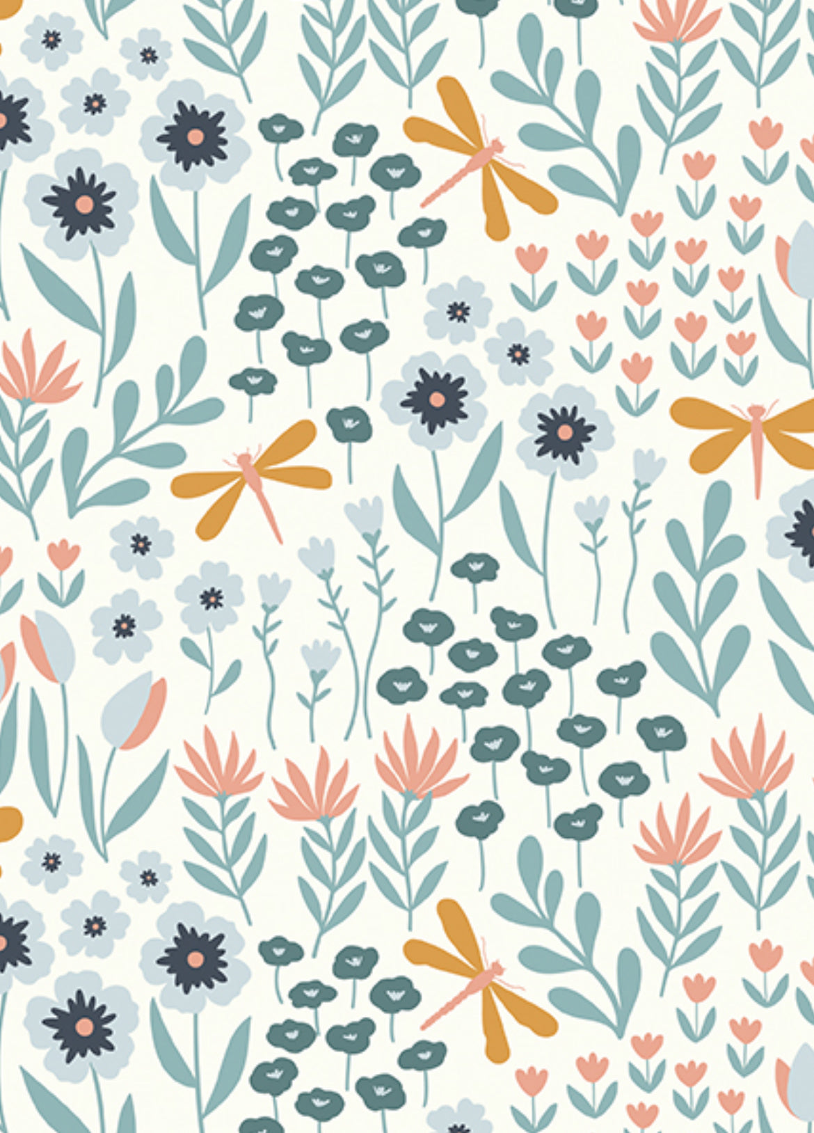 Riley Blake Little Swan -   Lakeside Floral Cream Quilting Cotton