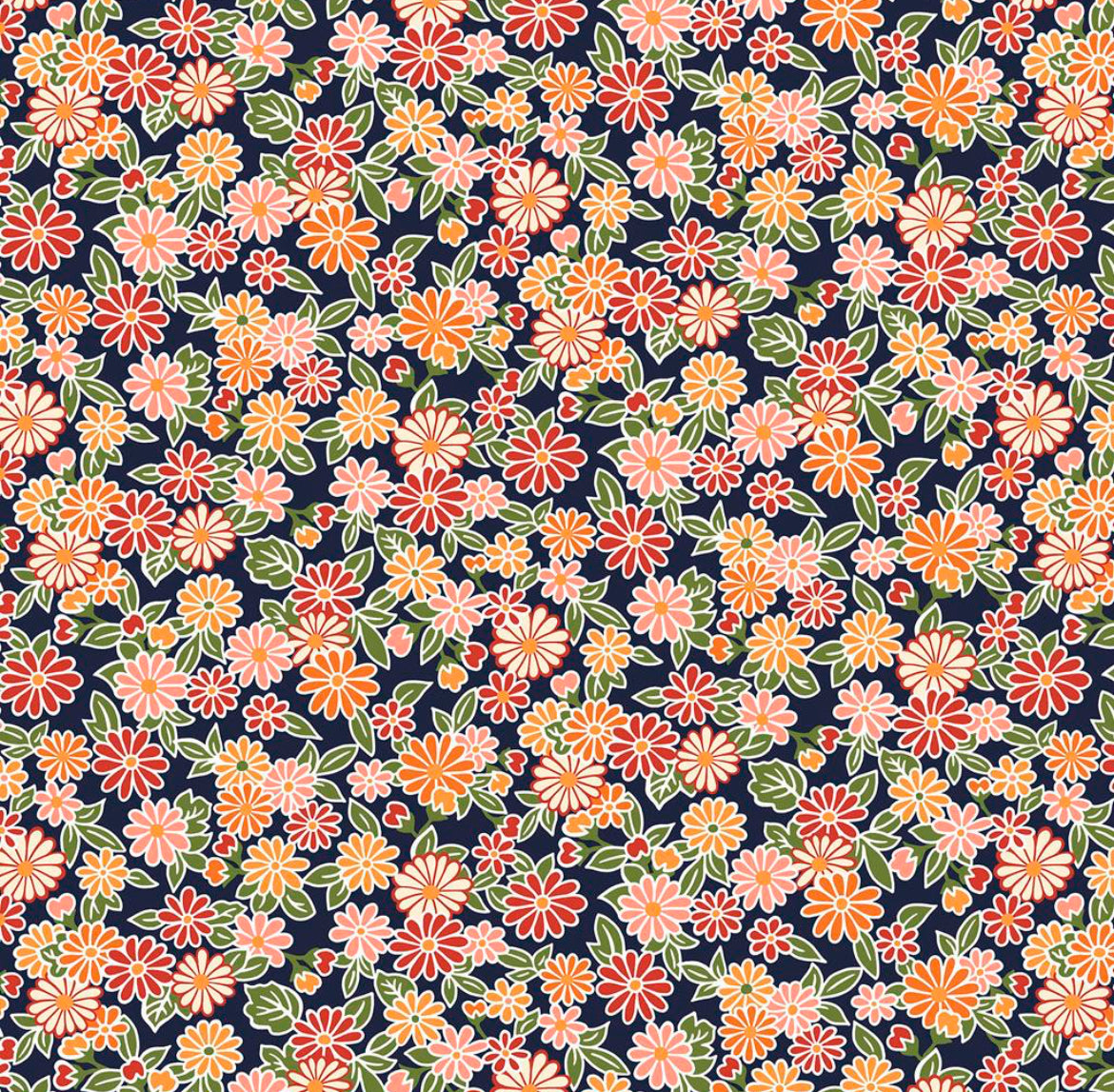 Liberty Charming Chrysanthemums - Arthur’s Garden 2 Quilting Cotton