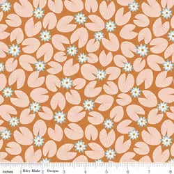 Riley Blake Little Swan - Water Lilies Golden Brown Quilting Cotton