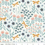 Riley Blake Little Swan -   Lakeside Floral Cream Quilting Cotton