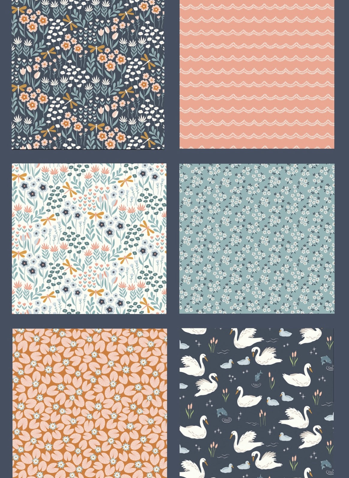 Riley Blake Little Swan -   Lakeside Floral Cream Quilting Cotton